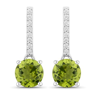 Peridot and Lab-Grown Diamond Drop Earrings .925. 31100142 
Setting: Sterling Silver .925 
