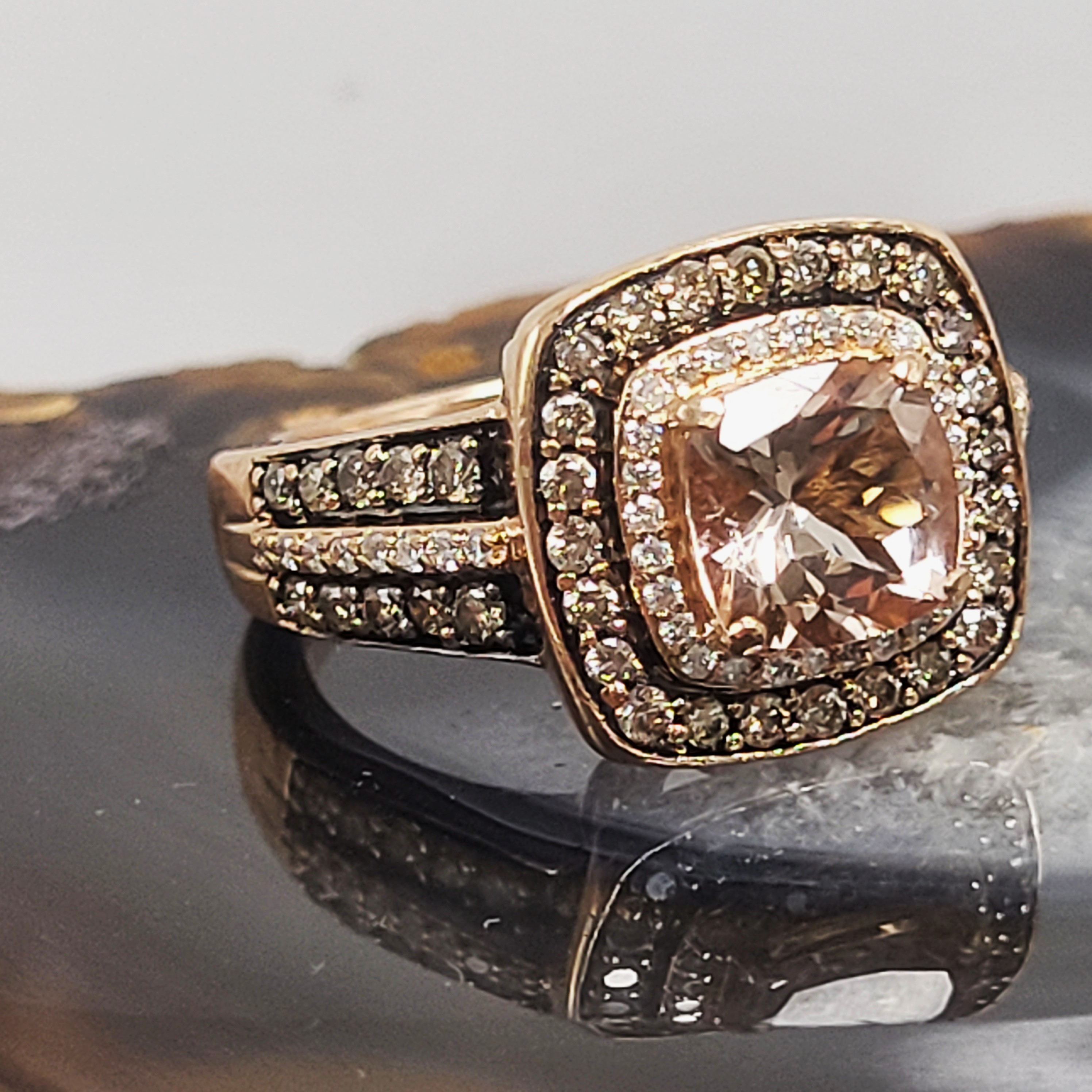 LeVian Morganite, Chocolate & Vanilla Diamond Ring