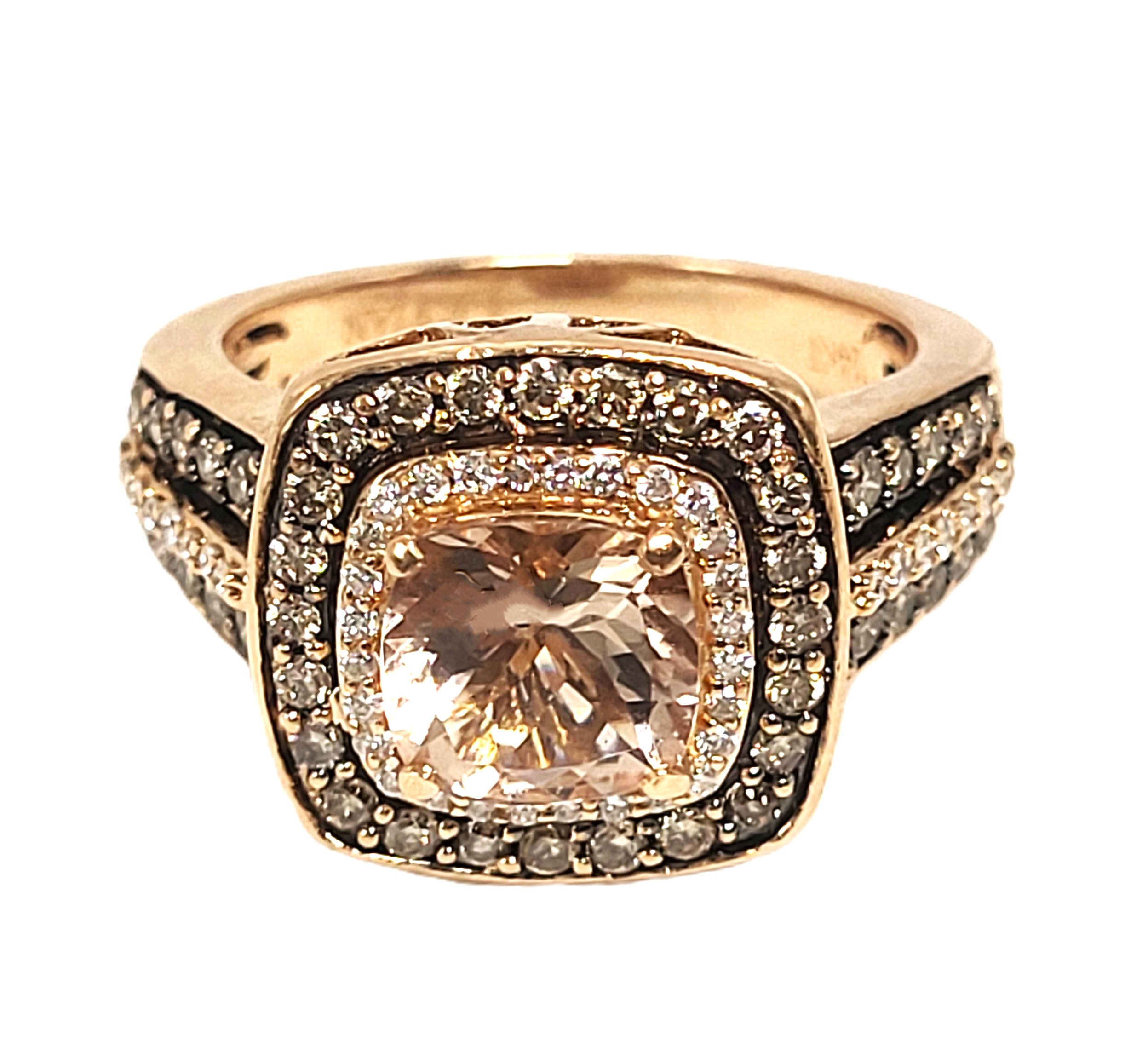 LeVian Morganite, Chocolate & Vanilla Diamond Ring