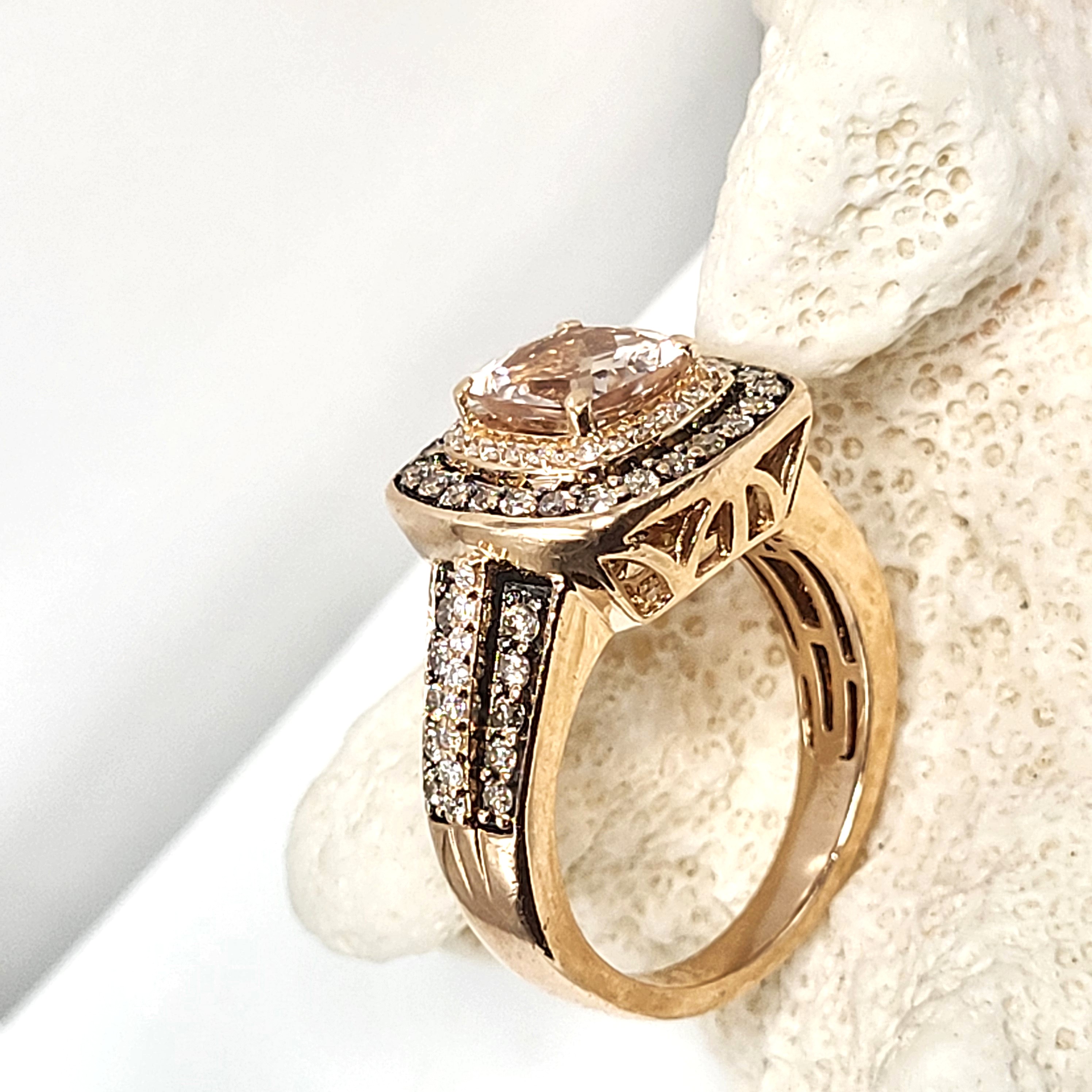 LeVian Morganite, Chocolate & Vanilla Diamond Ring