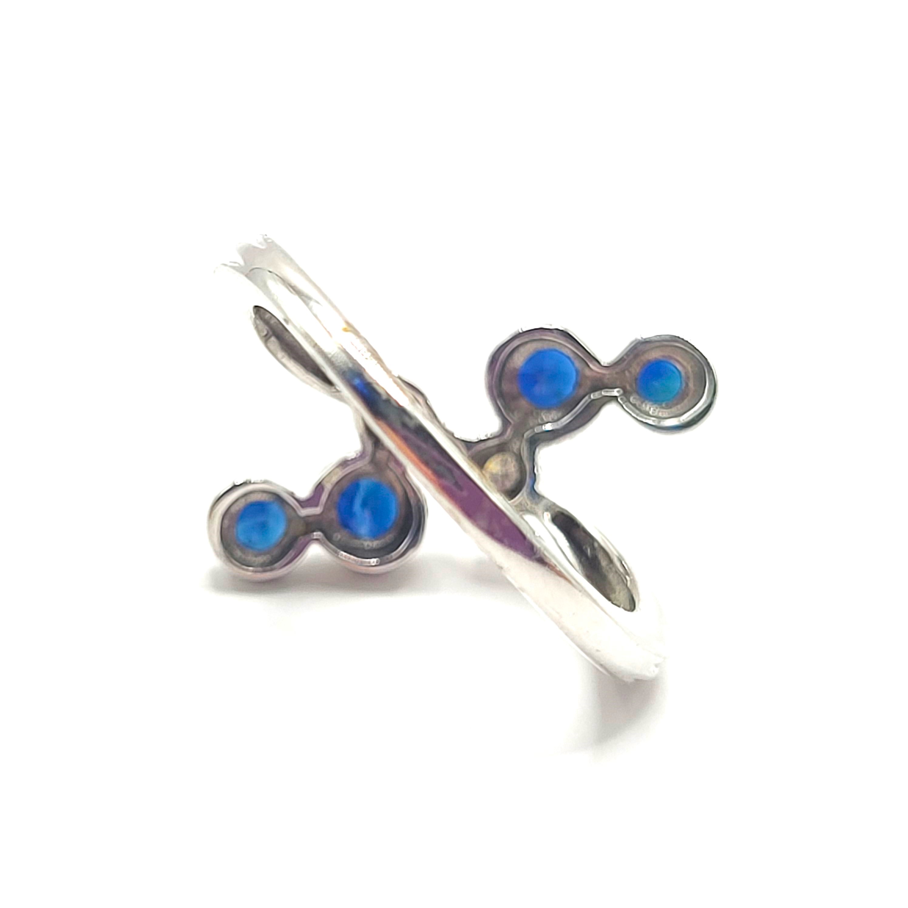 Scattered Blue Sapphire and Diamond Wrap-Around Ring