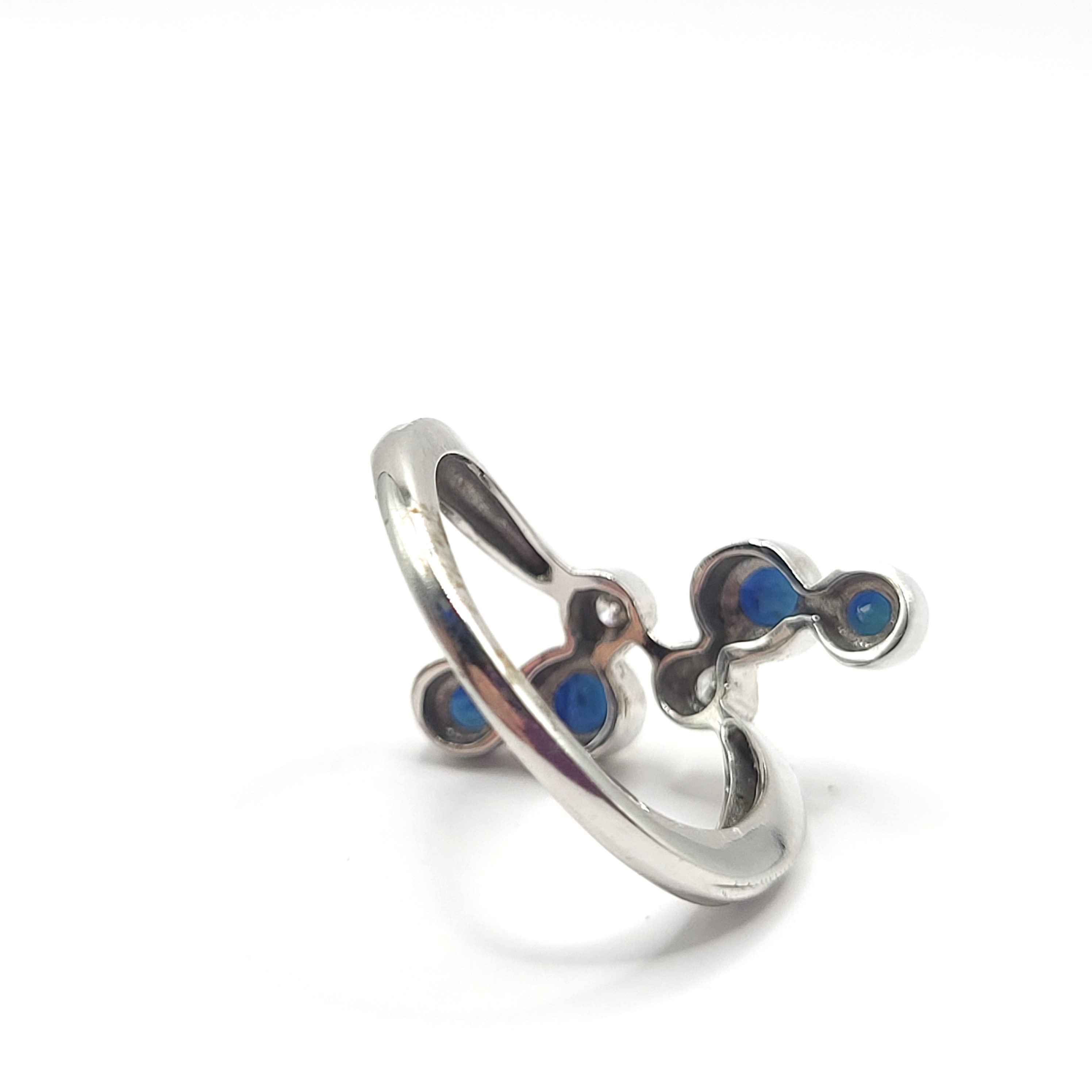 Scattered Blue Sapphire and Diamond Wrap-Around Ring