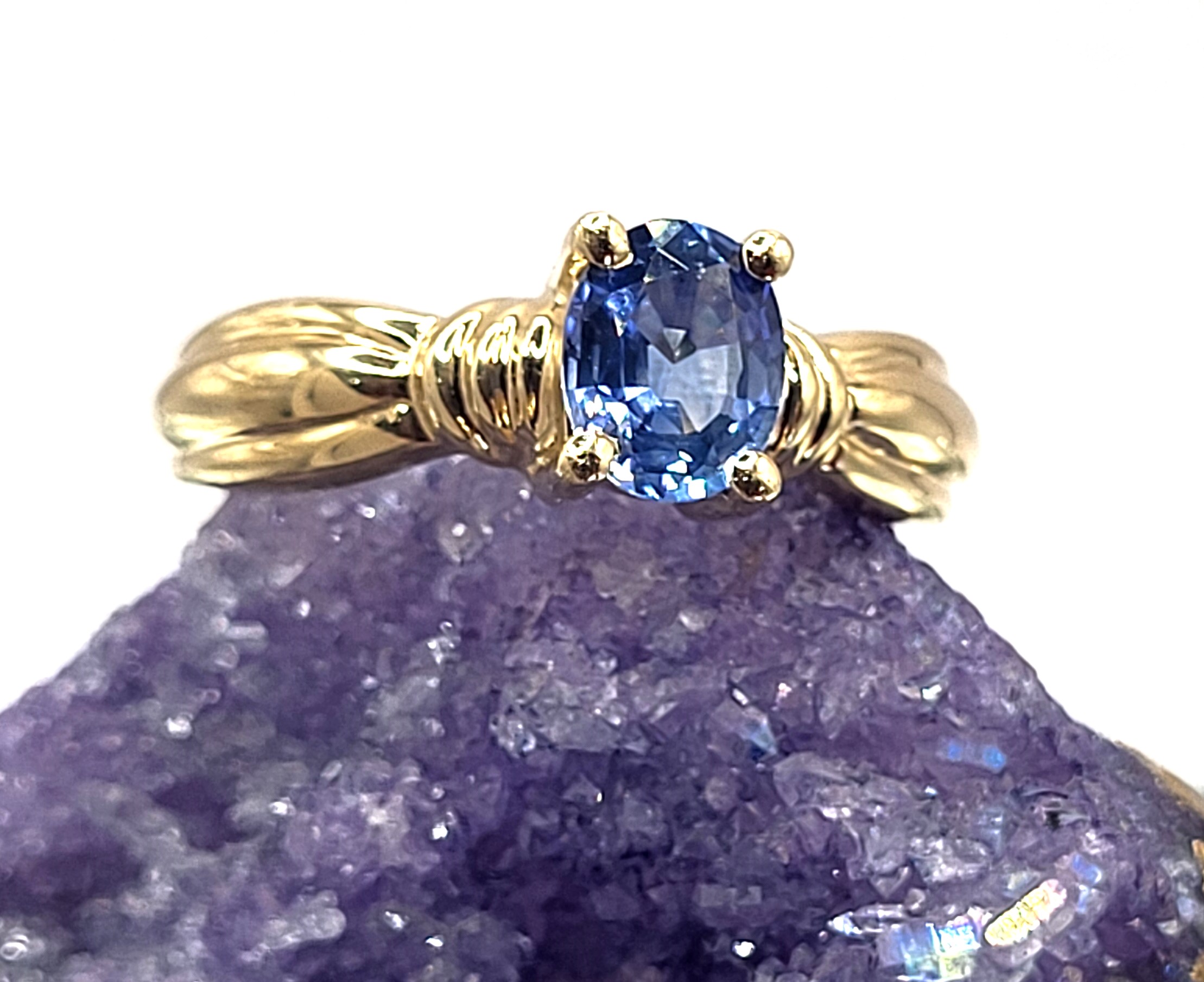 Clyde Duneier Clear Light Blue Sapphire Ring
