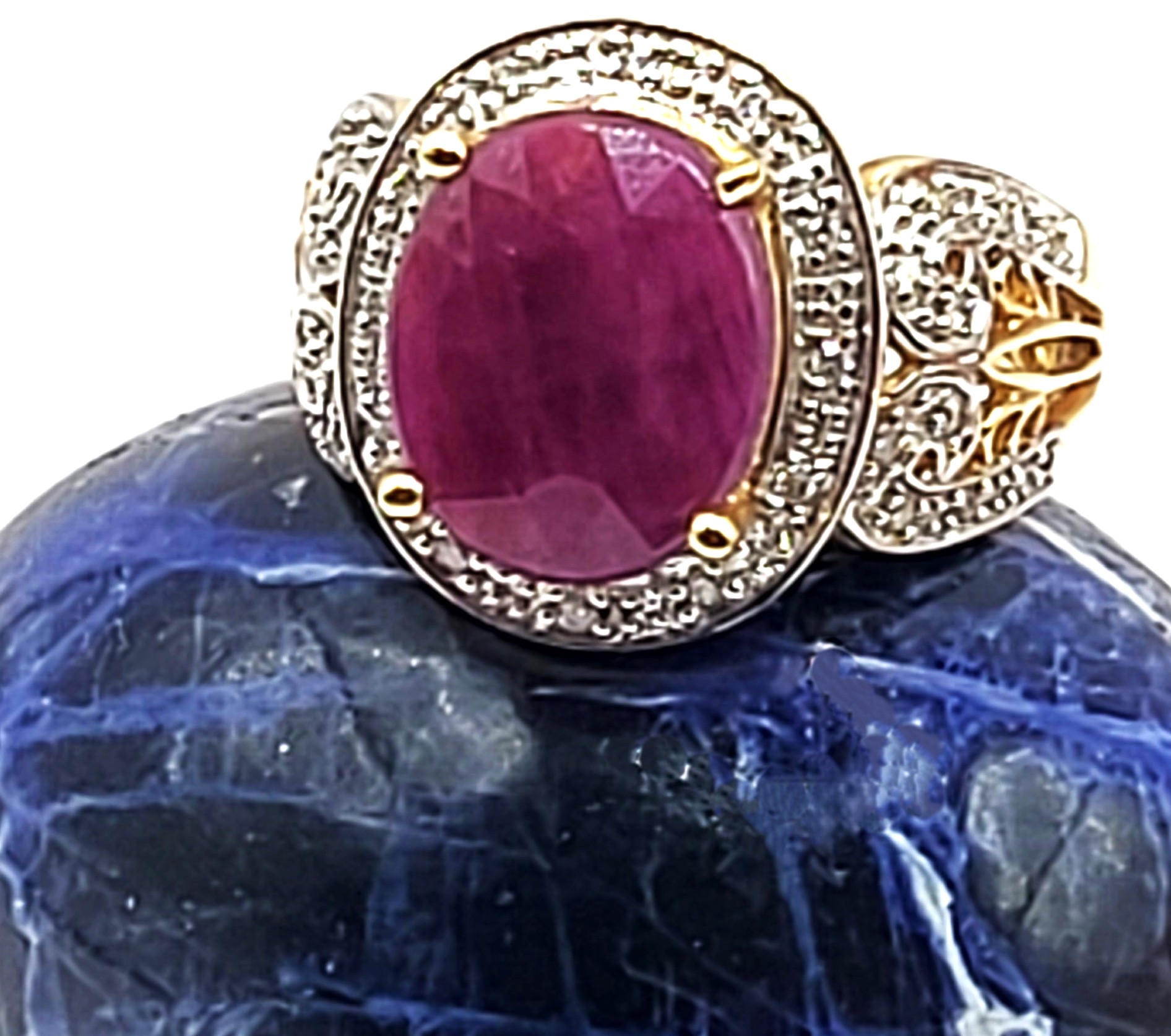Bold And - Or Chunky Ruby and Diamond Swirl Ring