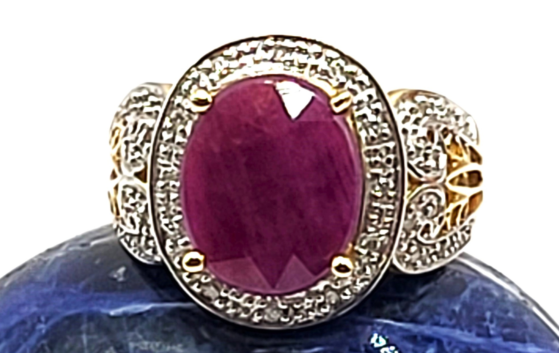 Bold And - Or Chunky Ruby and Diamond Swirl Ring