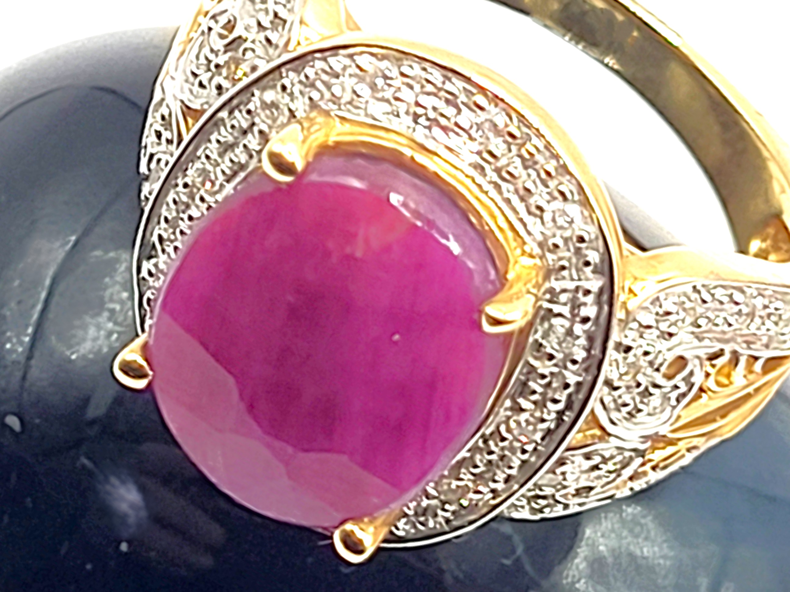 Bold And - Or Chunky Ruby and Diamond Swirl Ring