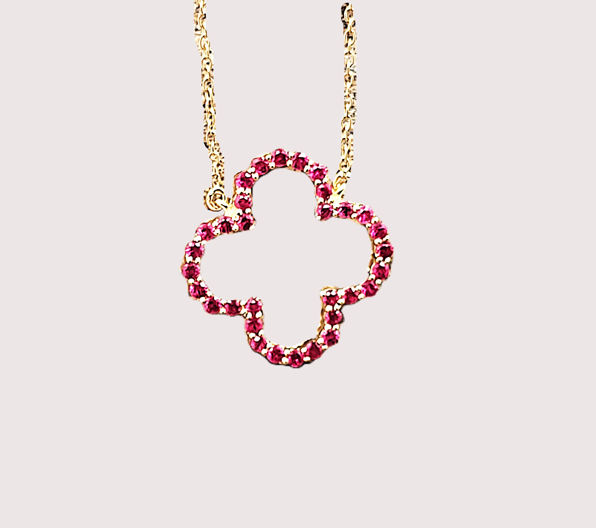 Open Design Ruby Quatrefoil Necklace