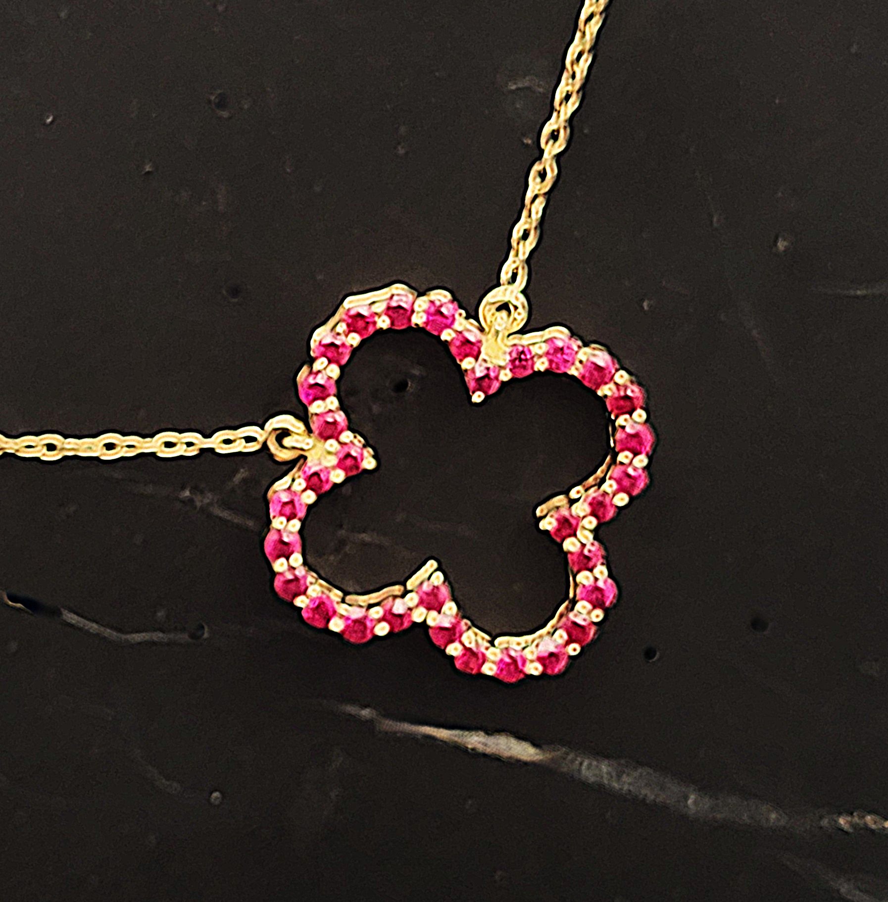 Open Design Ruby Quatrefoil Necklace