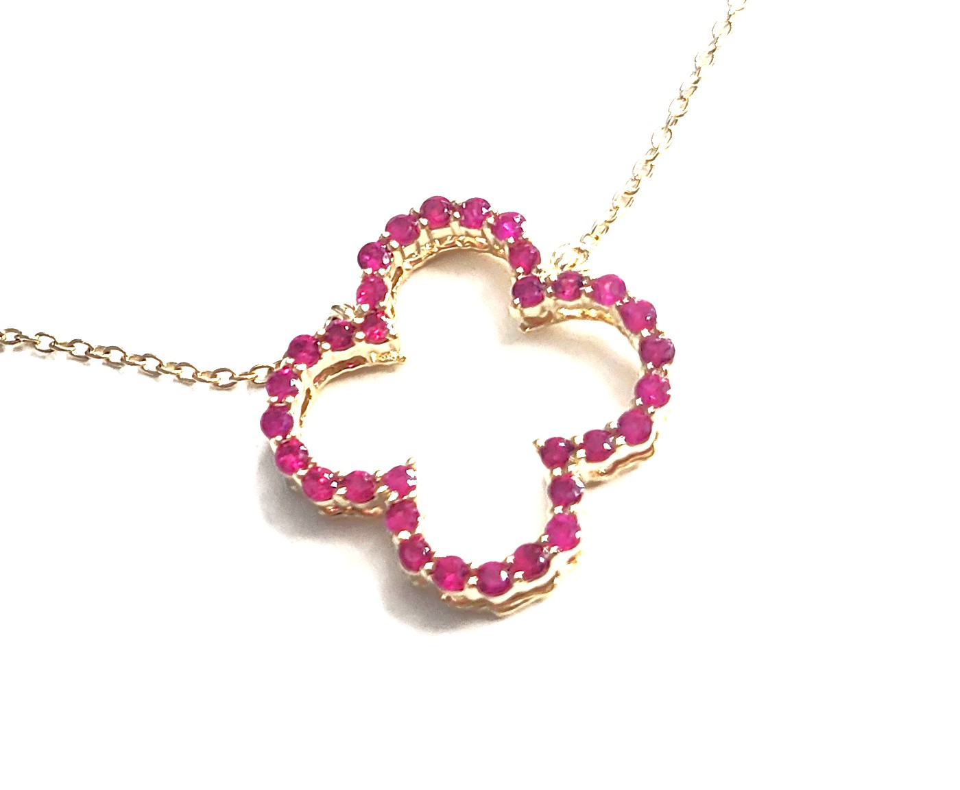 Open Design Ruby Quatrefoil Necklace