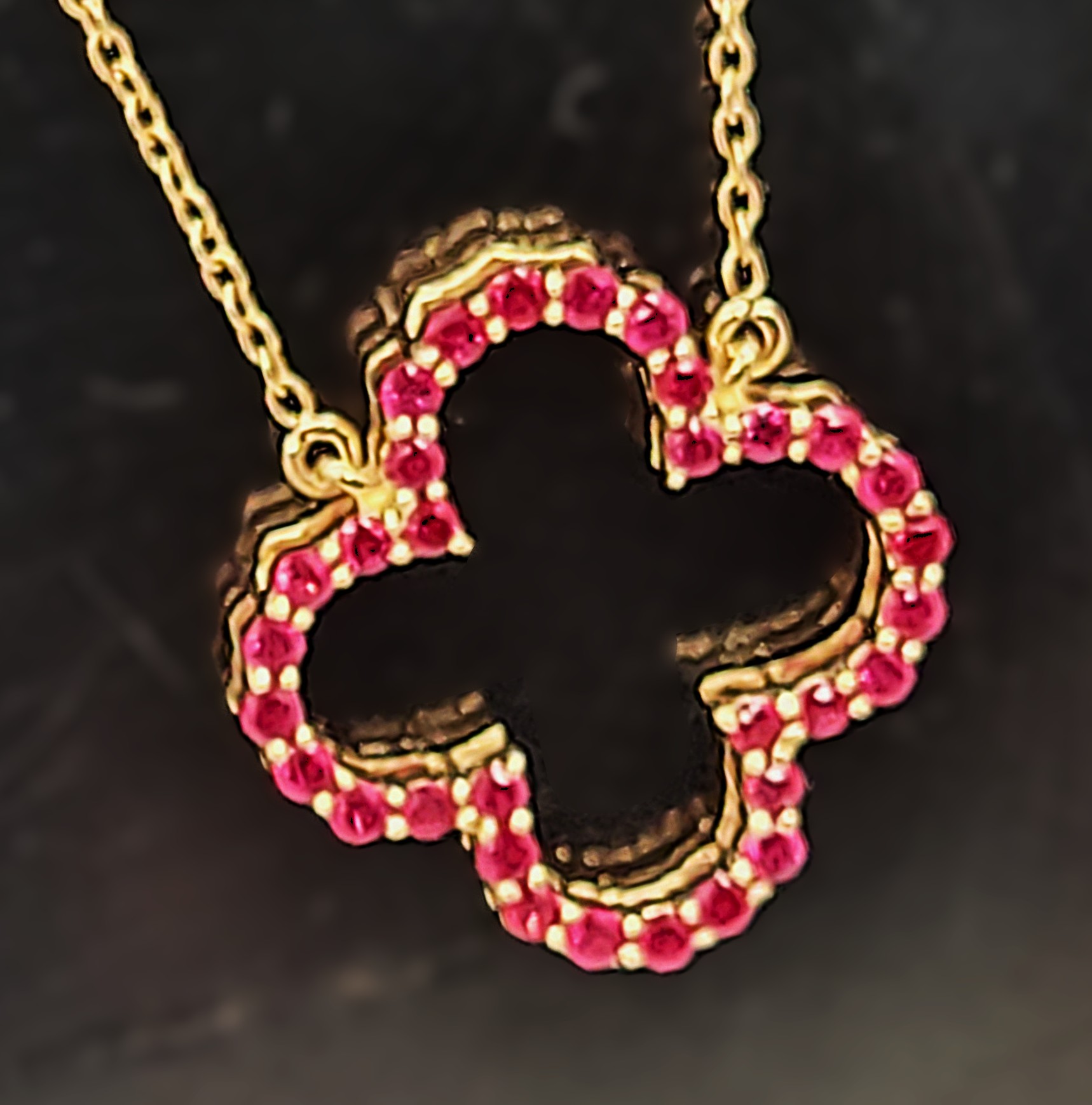 Open Design Ruby Quatrefoil Necklace