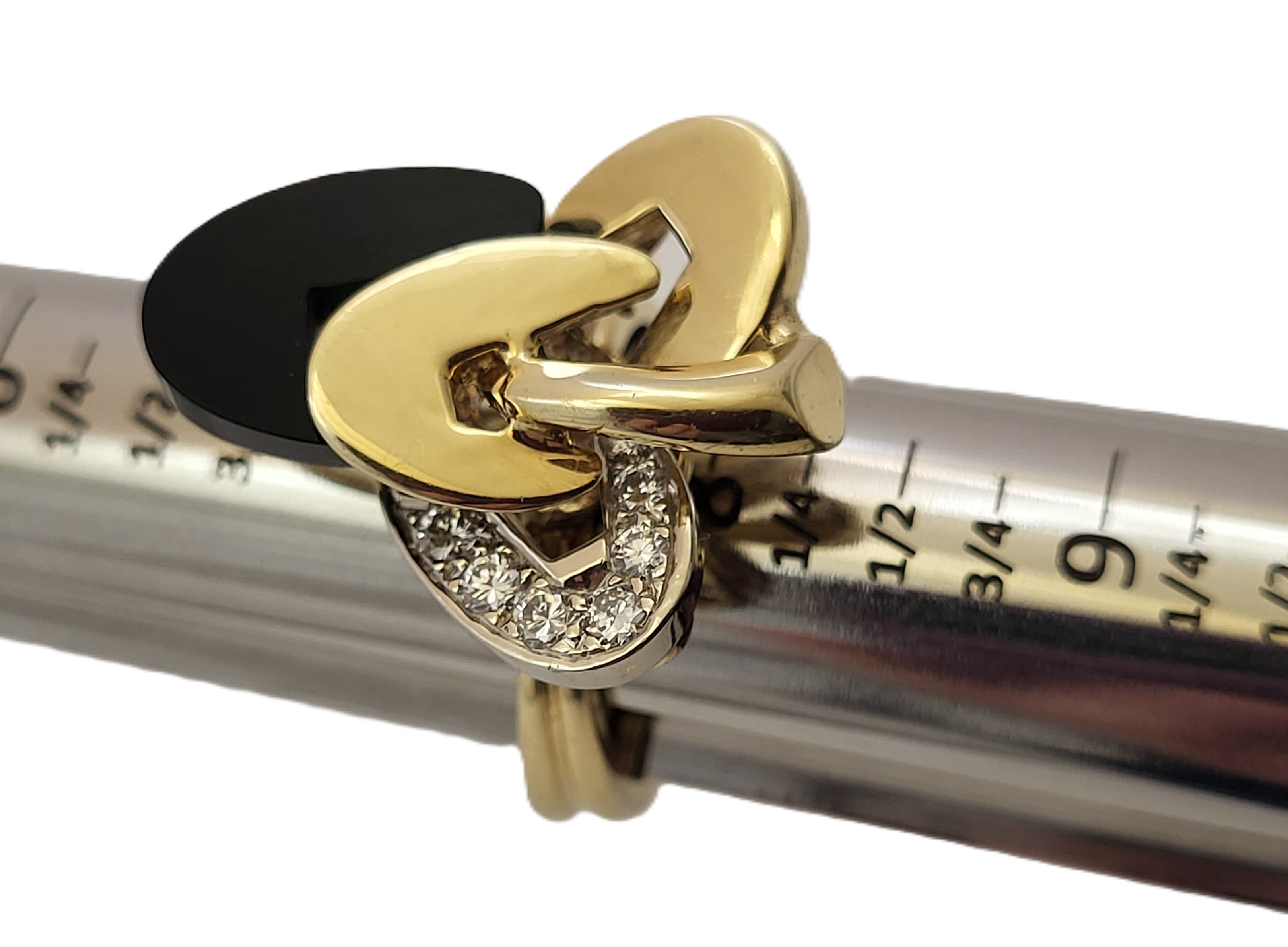"Onyx in Orbit" -18K Onyx and Diamond Ring -Unique