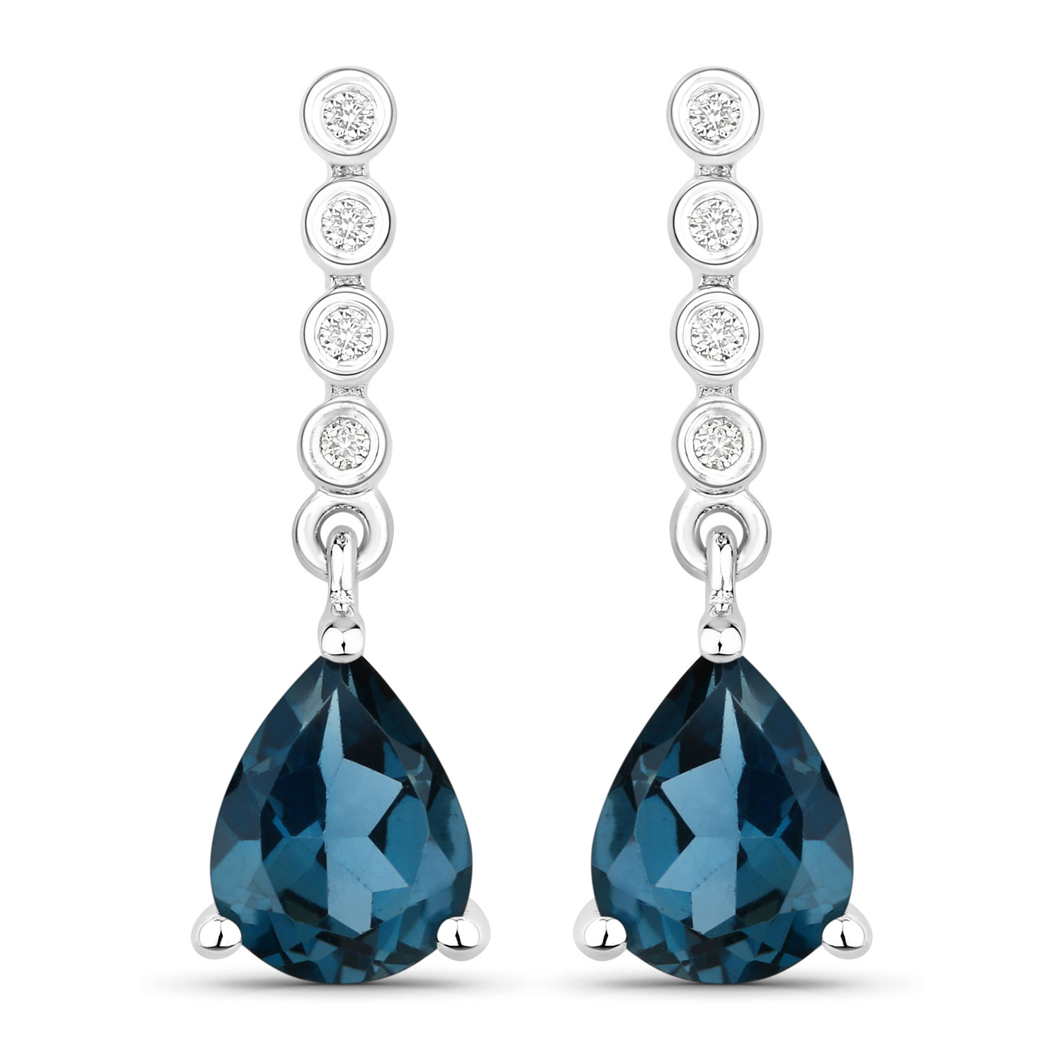London Blue Topaz & Lab-Grown Diamond Earrings