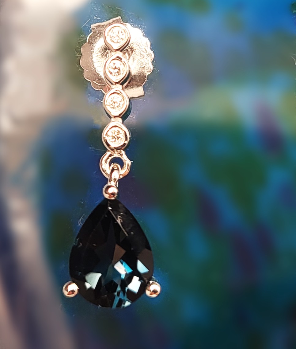 London Blue Topaz & Lab-Grown Diamond Earrings