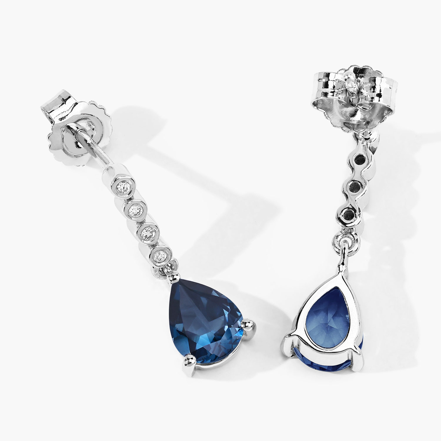 London Blue Topaz & Lab-Grown Diamond Earrings