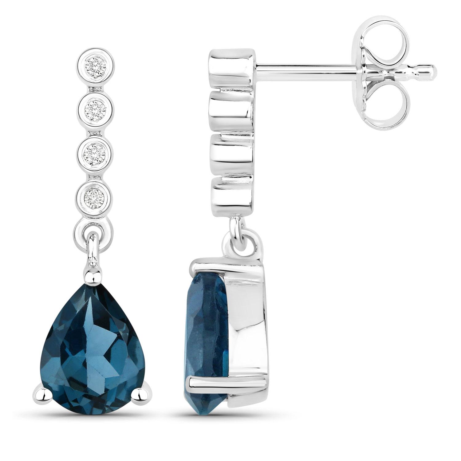 London Blue Topaz & Lab-Grown Diamond Earrings