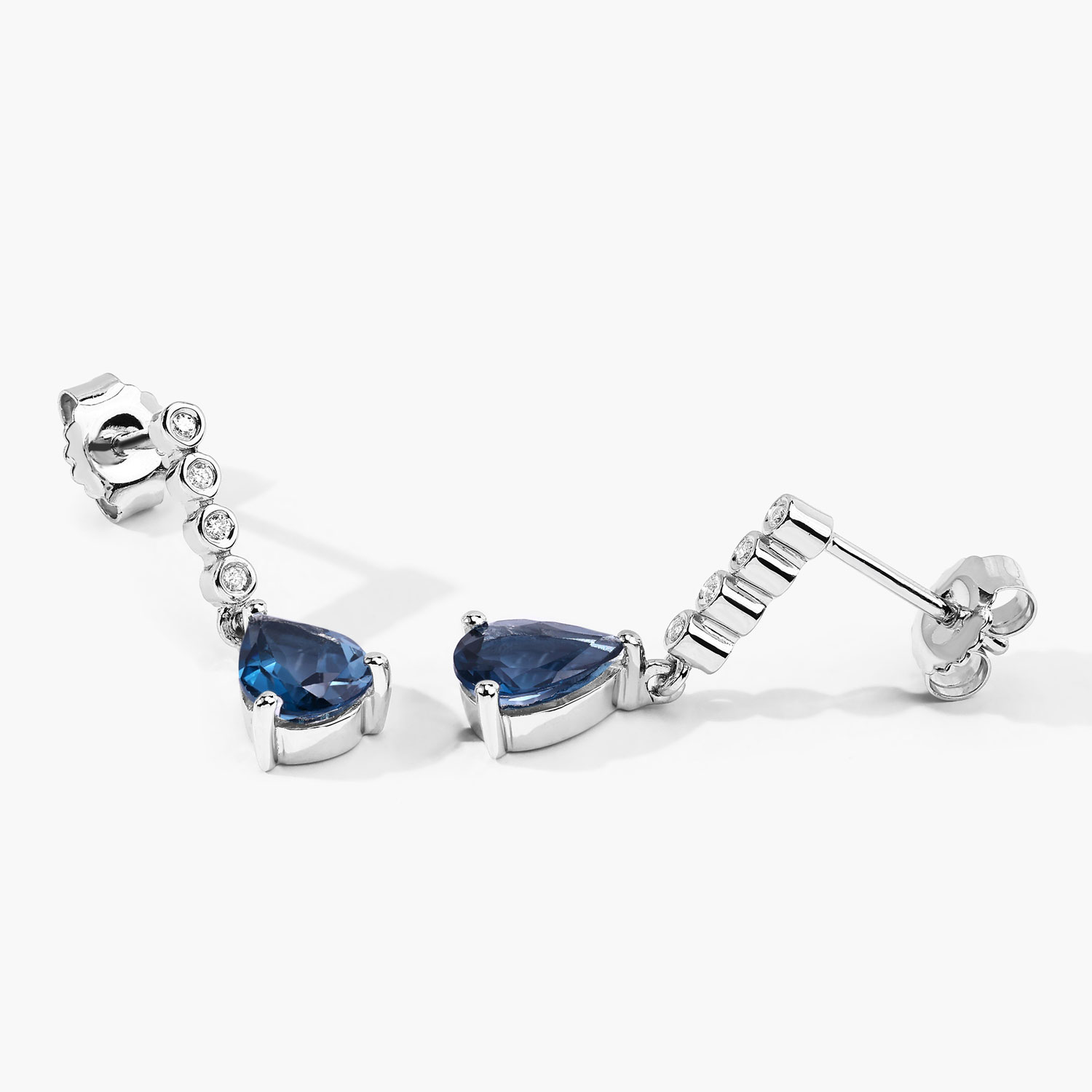 London Blue Topaz & Lab-Grown Diamond Earrings