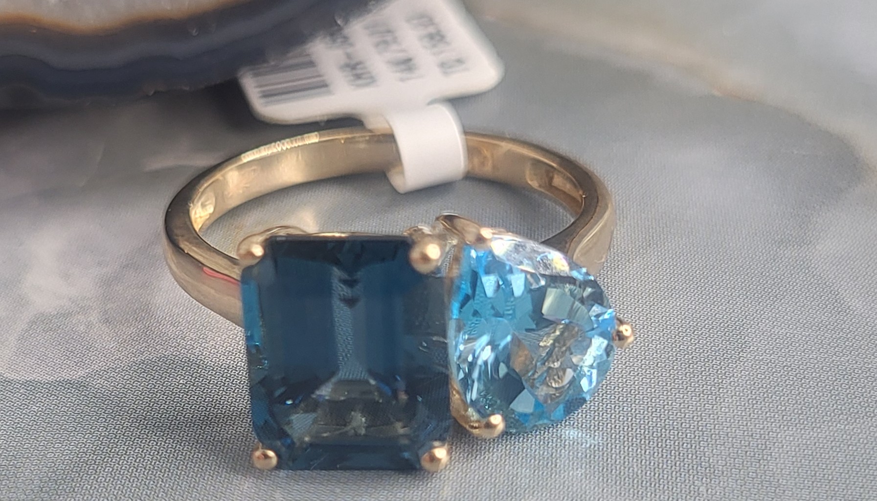 London & Swiss Blue Topaz Side-by-Side Ring