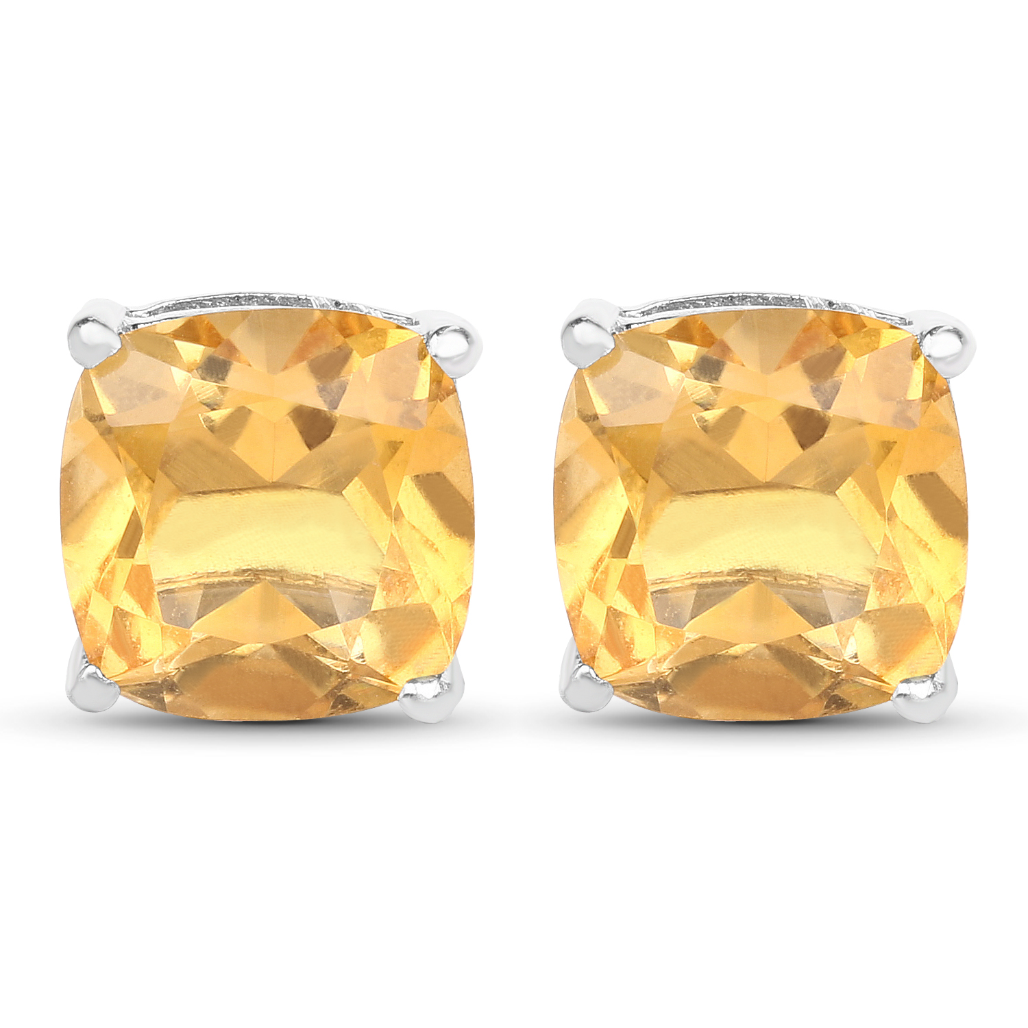 Bold and Chic Chunky Cushion-Cut Citrine Earrings