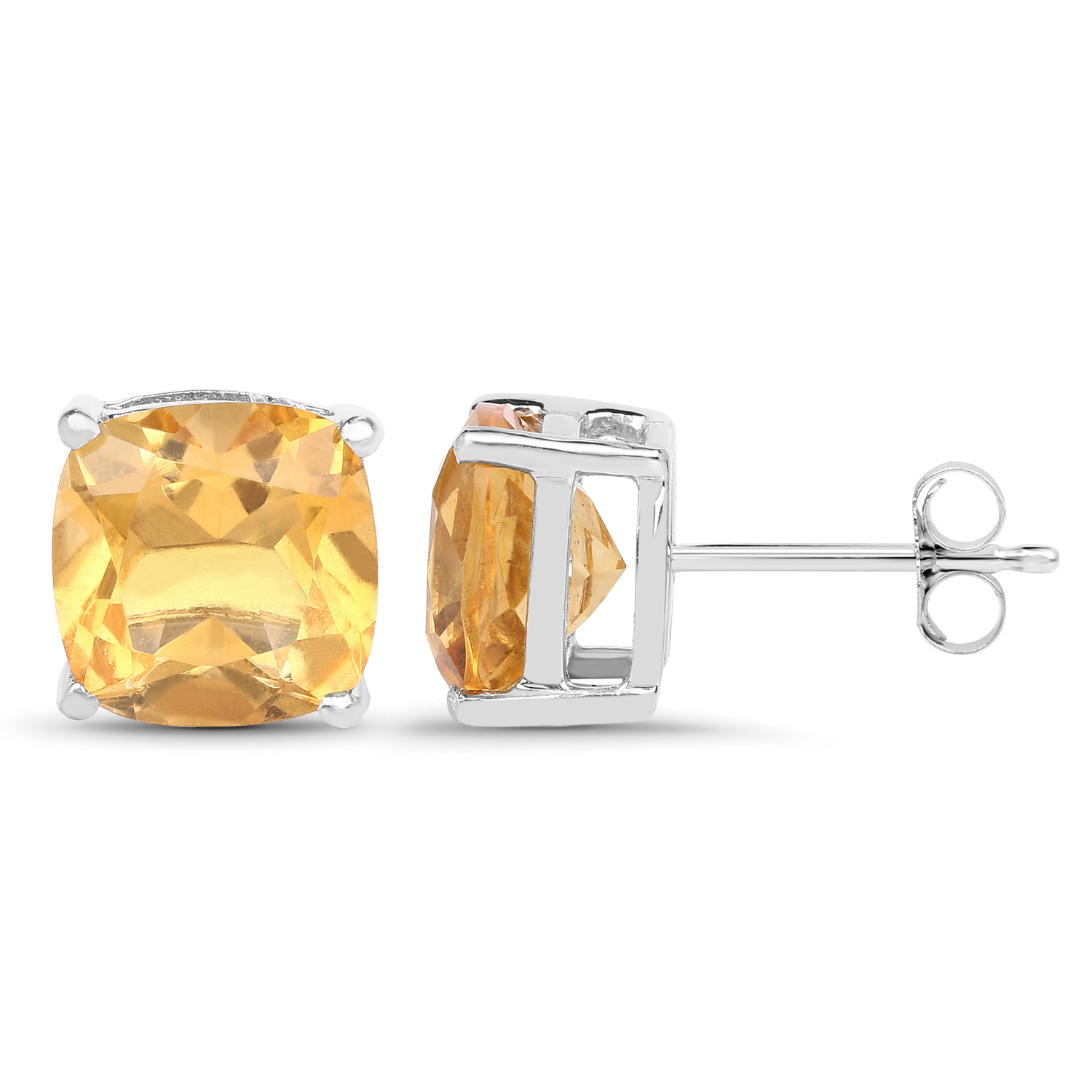 Bold and Chic Chunky Cushion-Cut Citrine Earrings