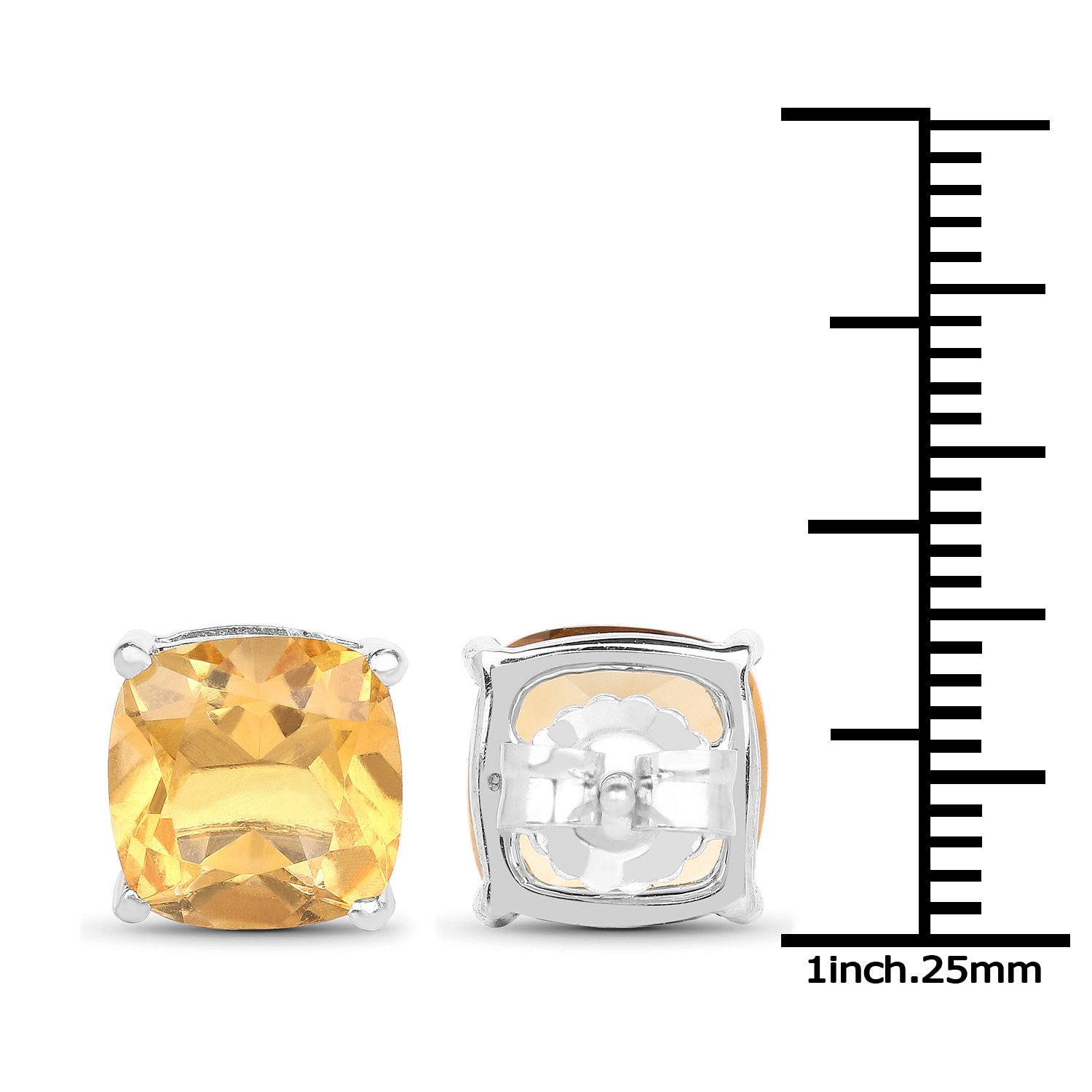 Bold and Chic Chunky Cushion-Cut Citrine Earrings