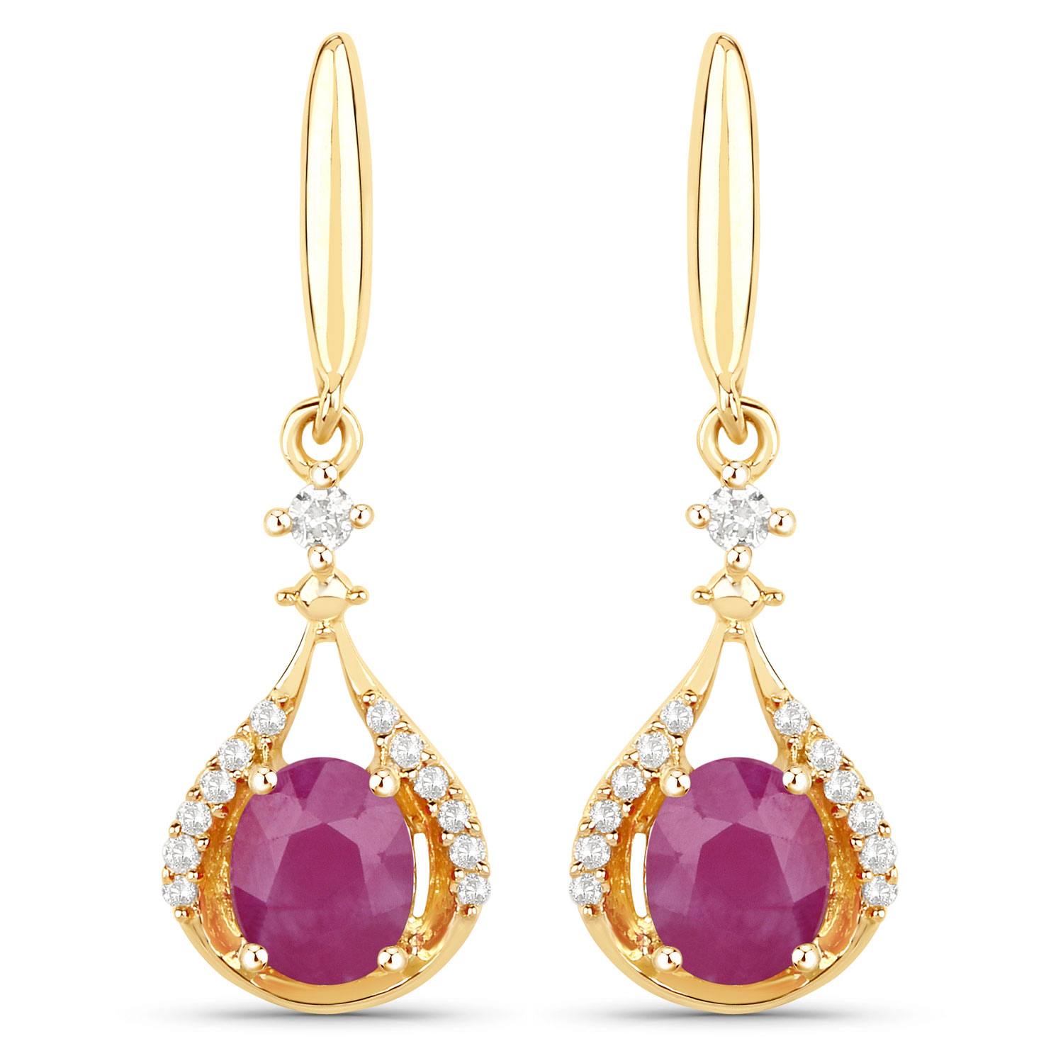 Ruby and Diamond Dynamic Dangling Earrings
