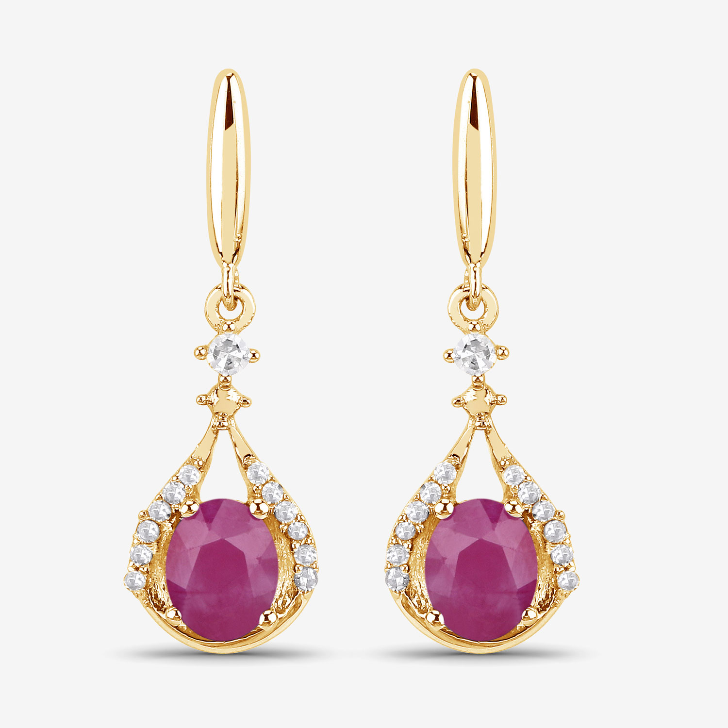 Ruby and Diamond Dynamic Dangling Earrings