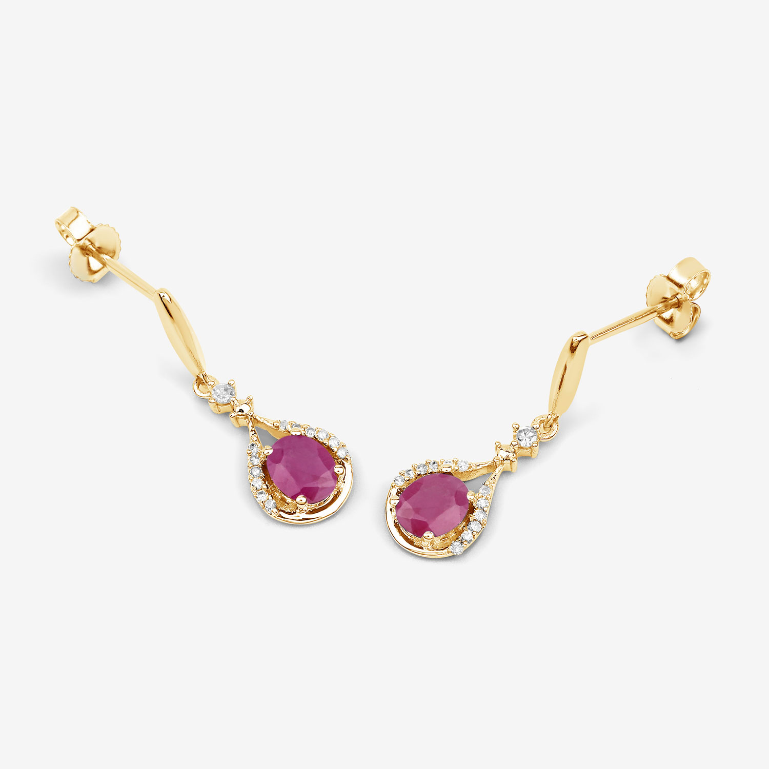 Ruby and Diamond Dynamic Dangling Earrings