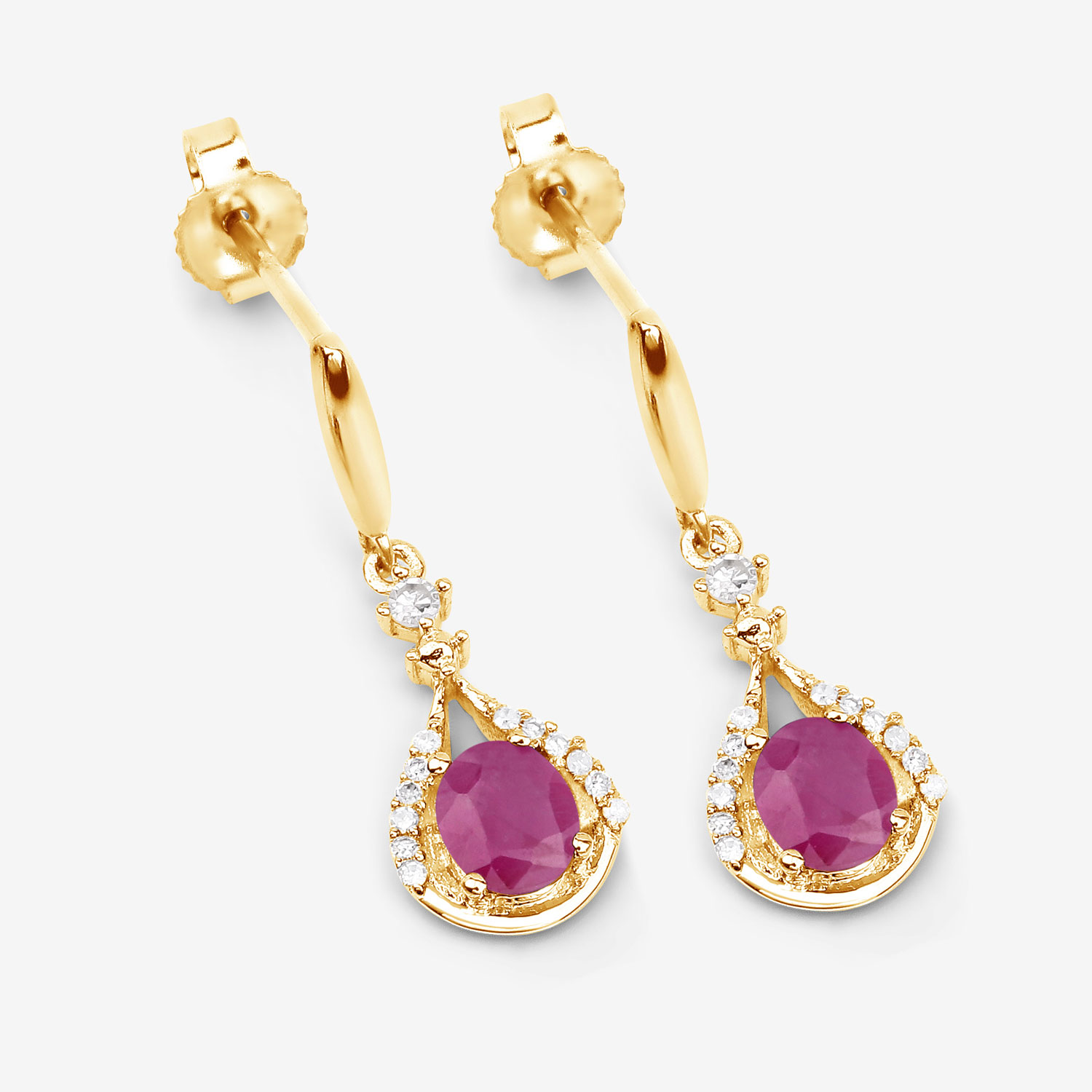 Ruby and Diamond Dynamic Dangling Earrings