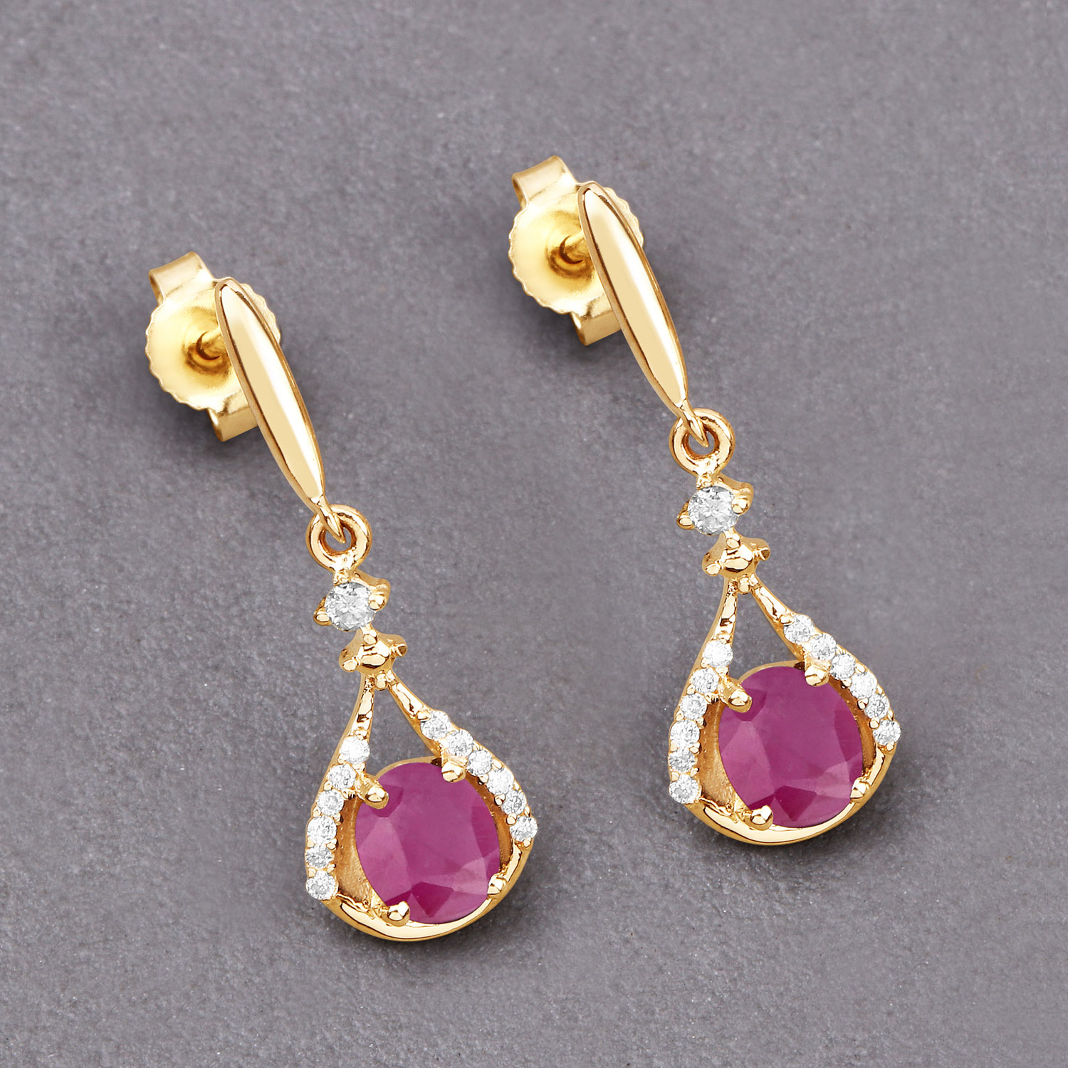 Ruby and Diamond Dynamic Dangling Earrings