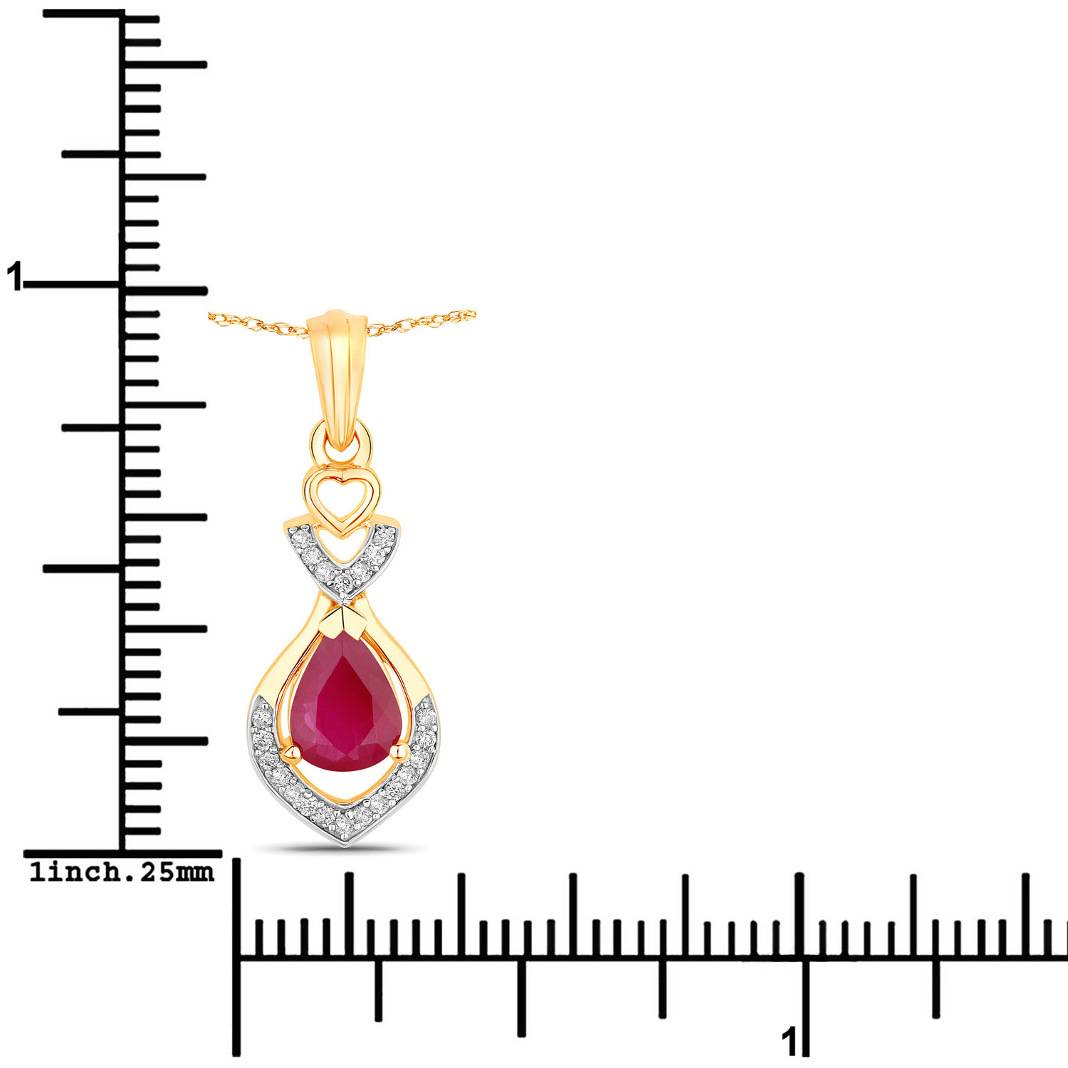 Genuine Ruby and Diamond Lavalier Necklace