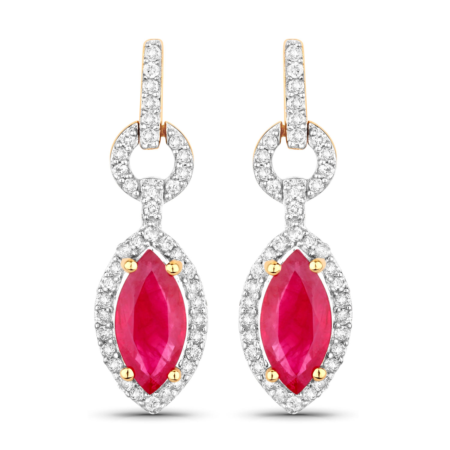 Ruby and Diamond Marquise-Cut Doorknocker Earrings