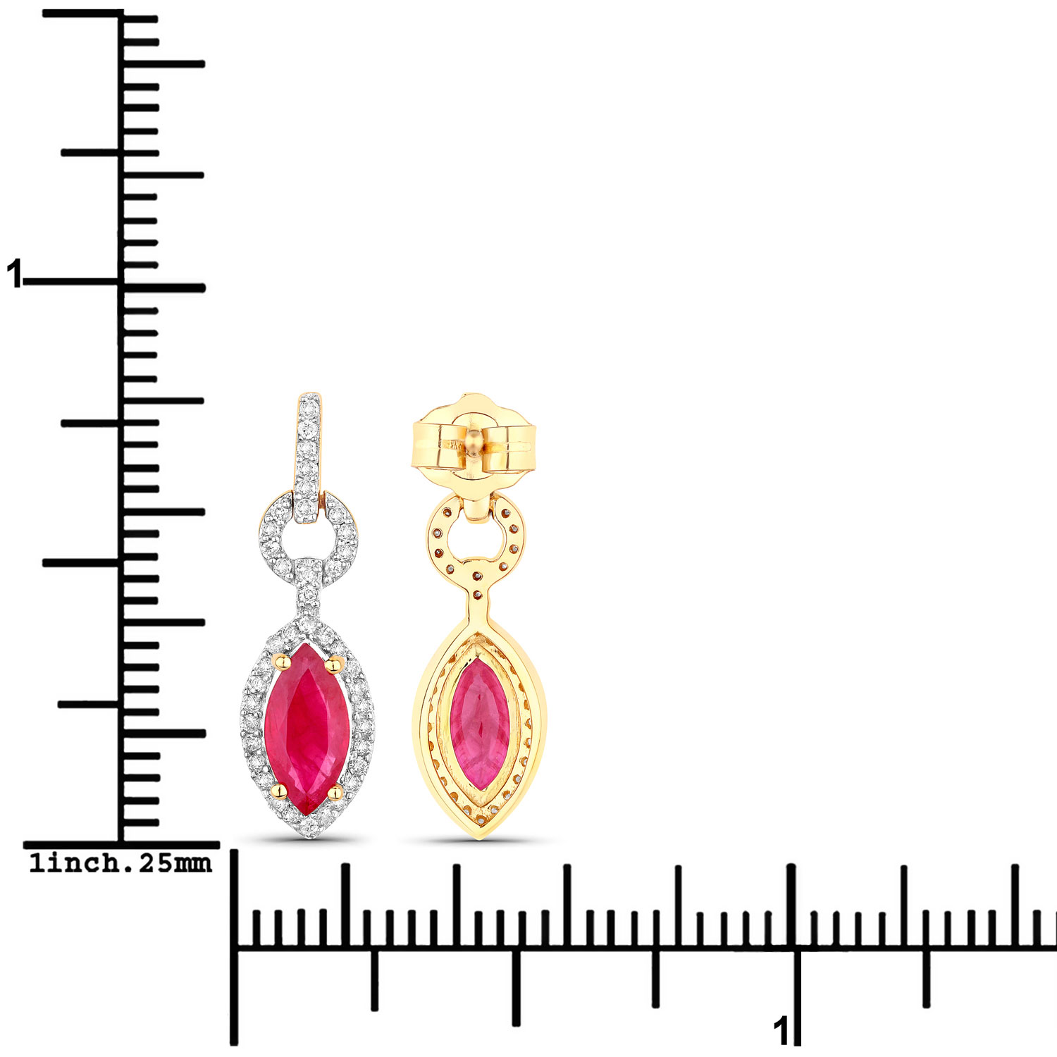 Ruby and Diamond Marquise-Cut Doorknocker Earrings