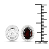 Glamorous Garnet and Lab-Diamond Halo Earrings