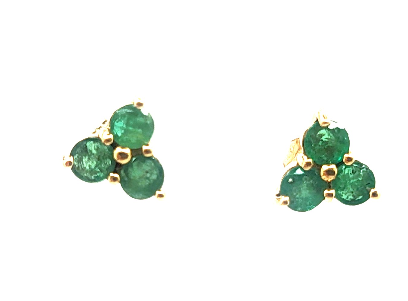 Emerald Trefoil Earrings by CID-Clyde Duneier 14K