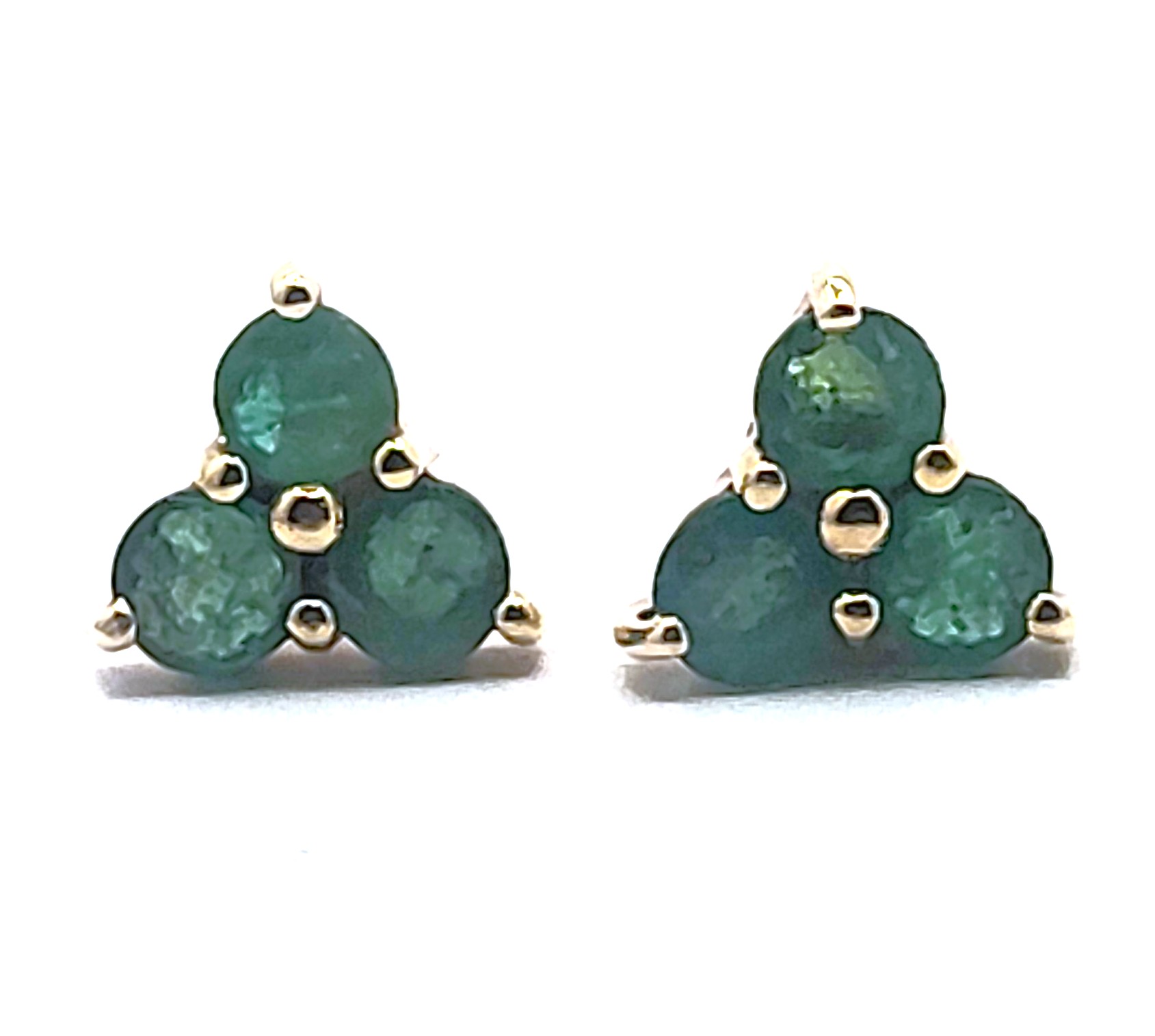 Emerald Trefoil Earrings by CID-Clyde Duneier 14K