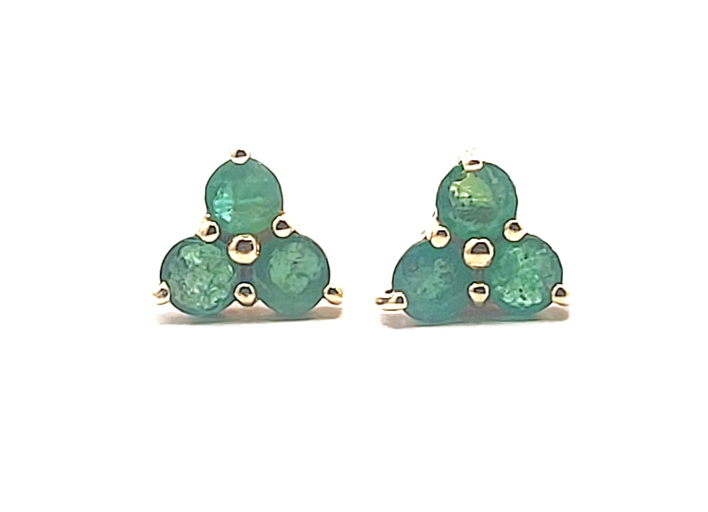 Emerald Trefoil Earrings by CID-Clyde Duneier 14K