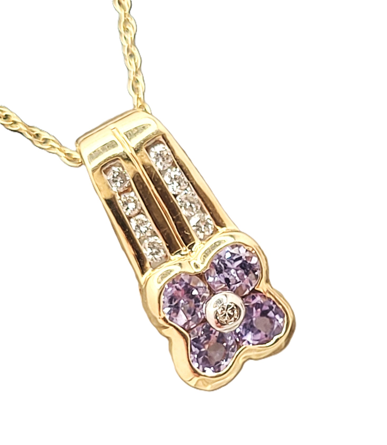 Genuine Tanzanite and Natural Diamond Slide Necklace