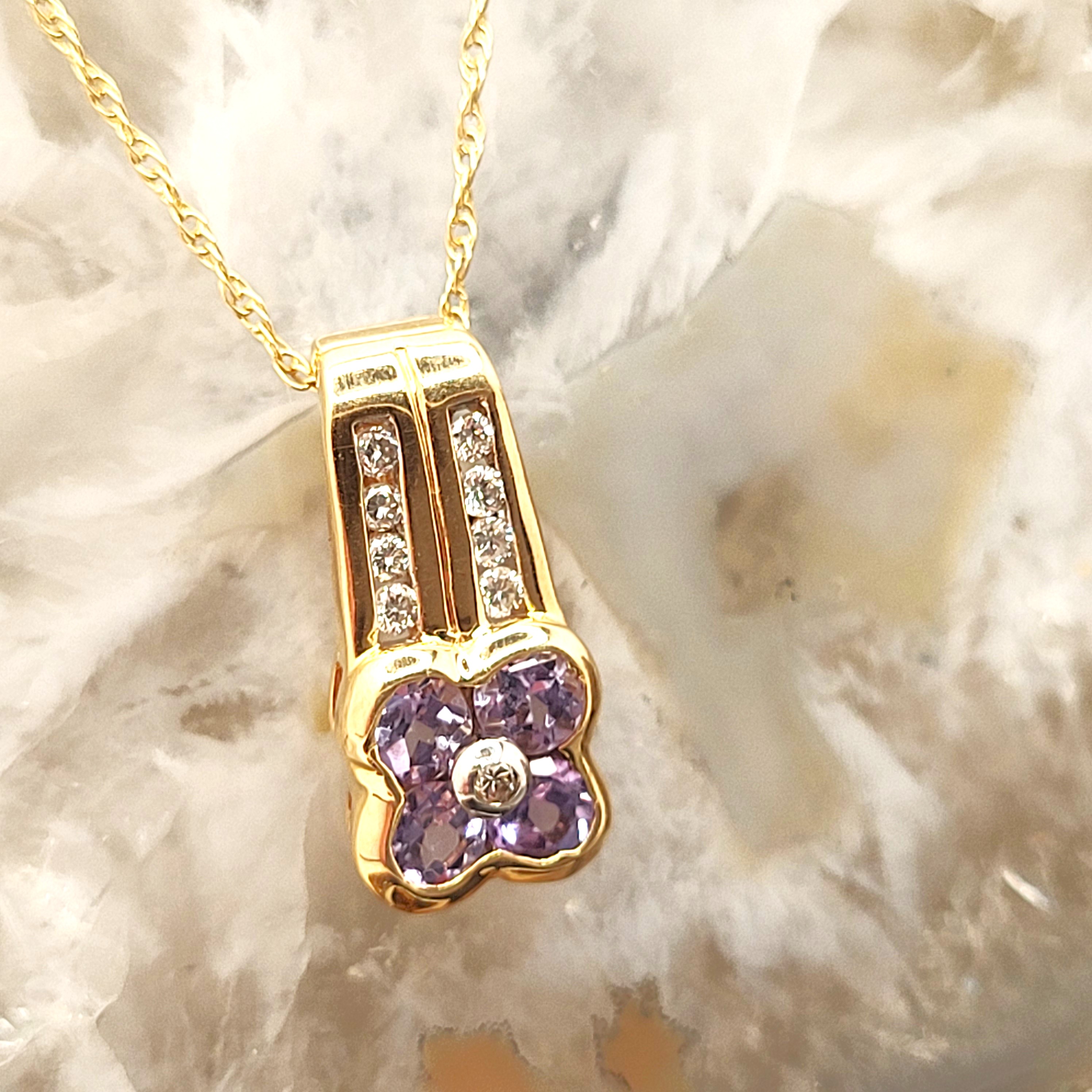 Genuine Tanzanite and Natural Diamond Slide Necklace