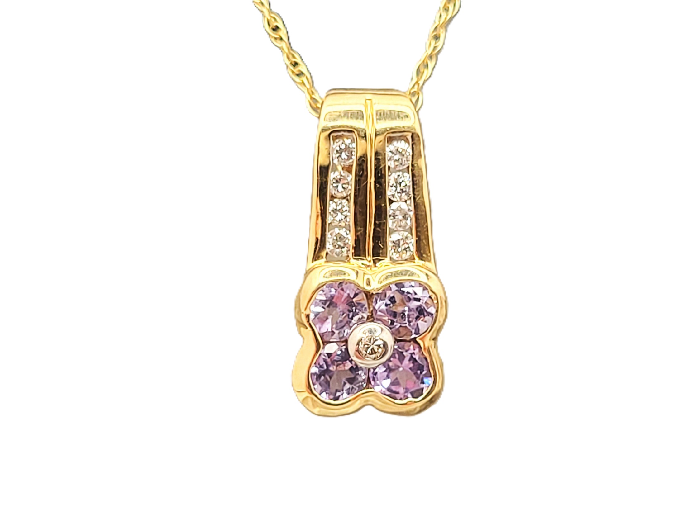 Genuine Tanzanite and Natural Diamond Slide Necklace