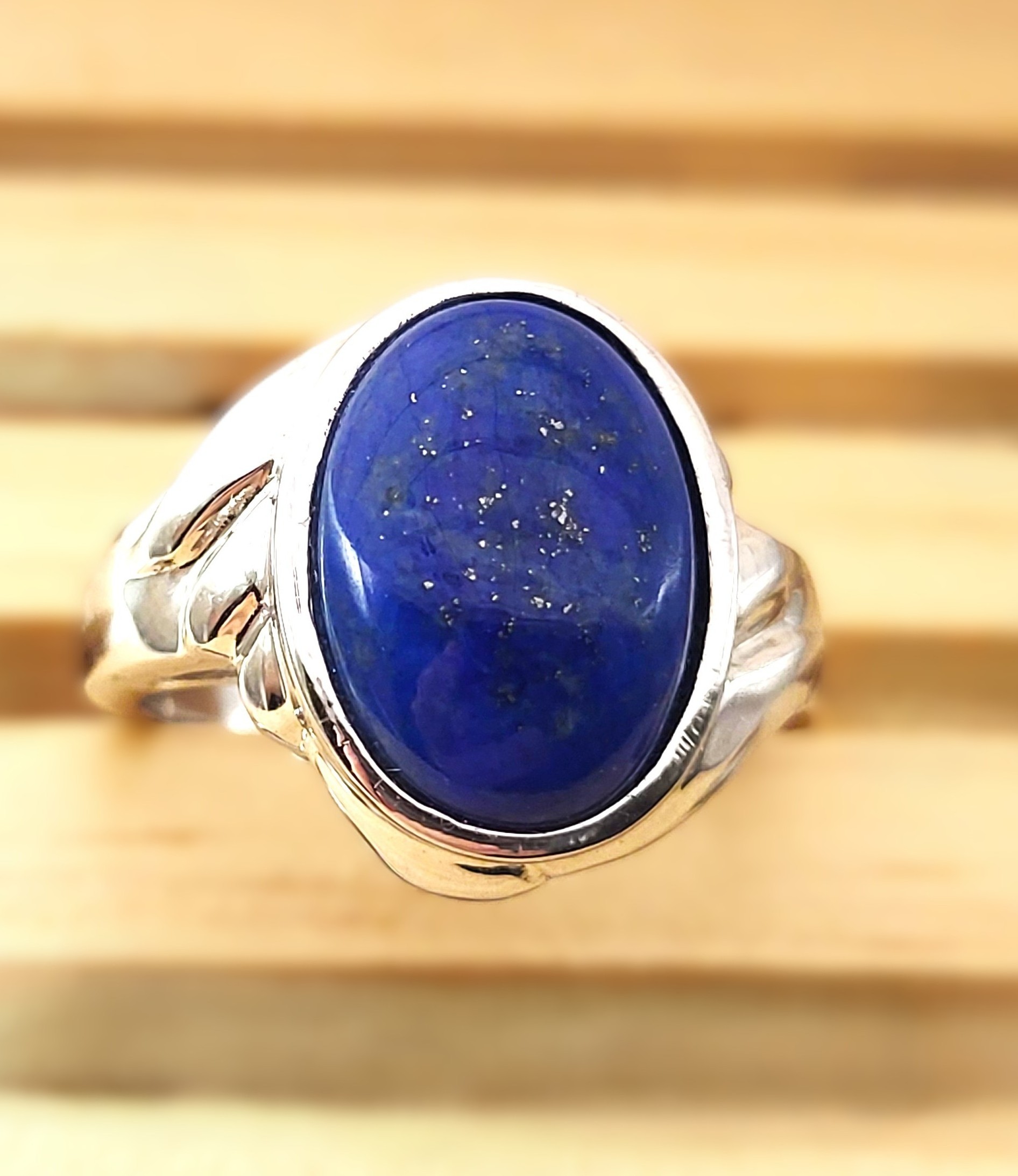 Celestial Night Sky Lapis Lazuli Ladies' Ring .925
