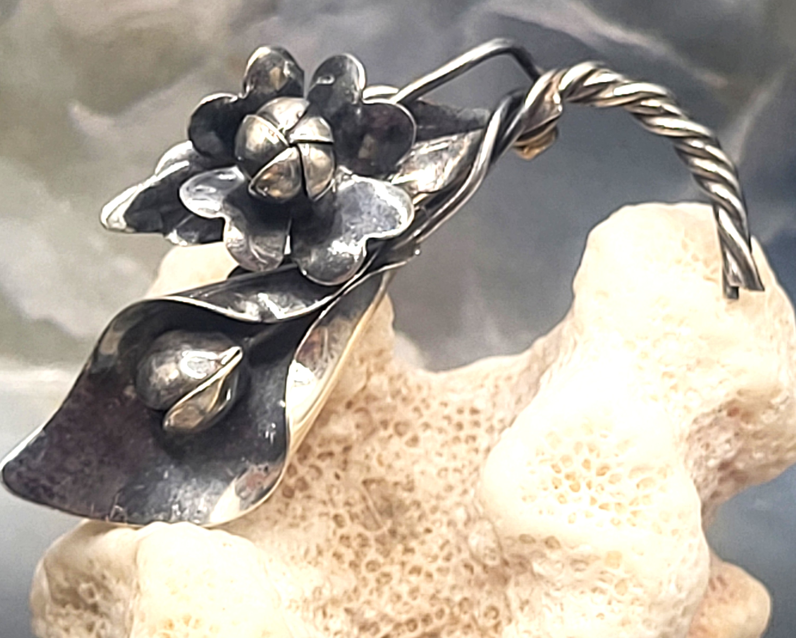 Handmade Sterling Silver Calla Lily Brooch