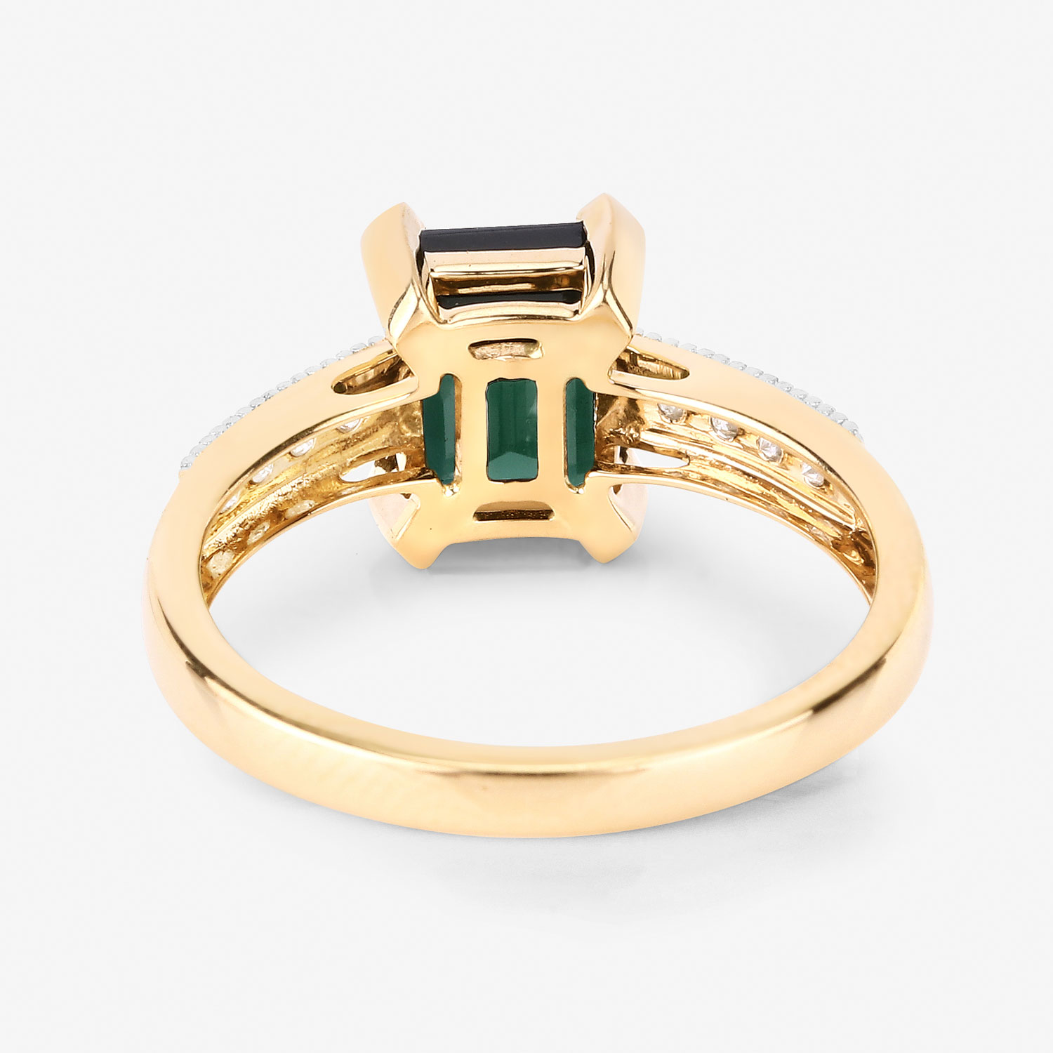 Deep Forest Green Tourmaline and Diamond Ring