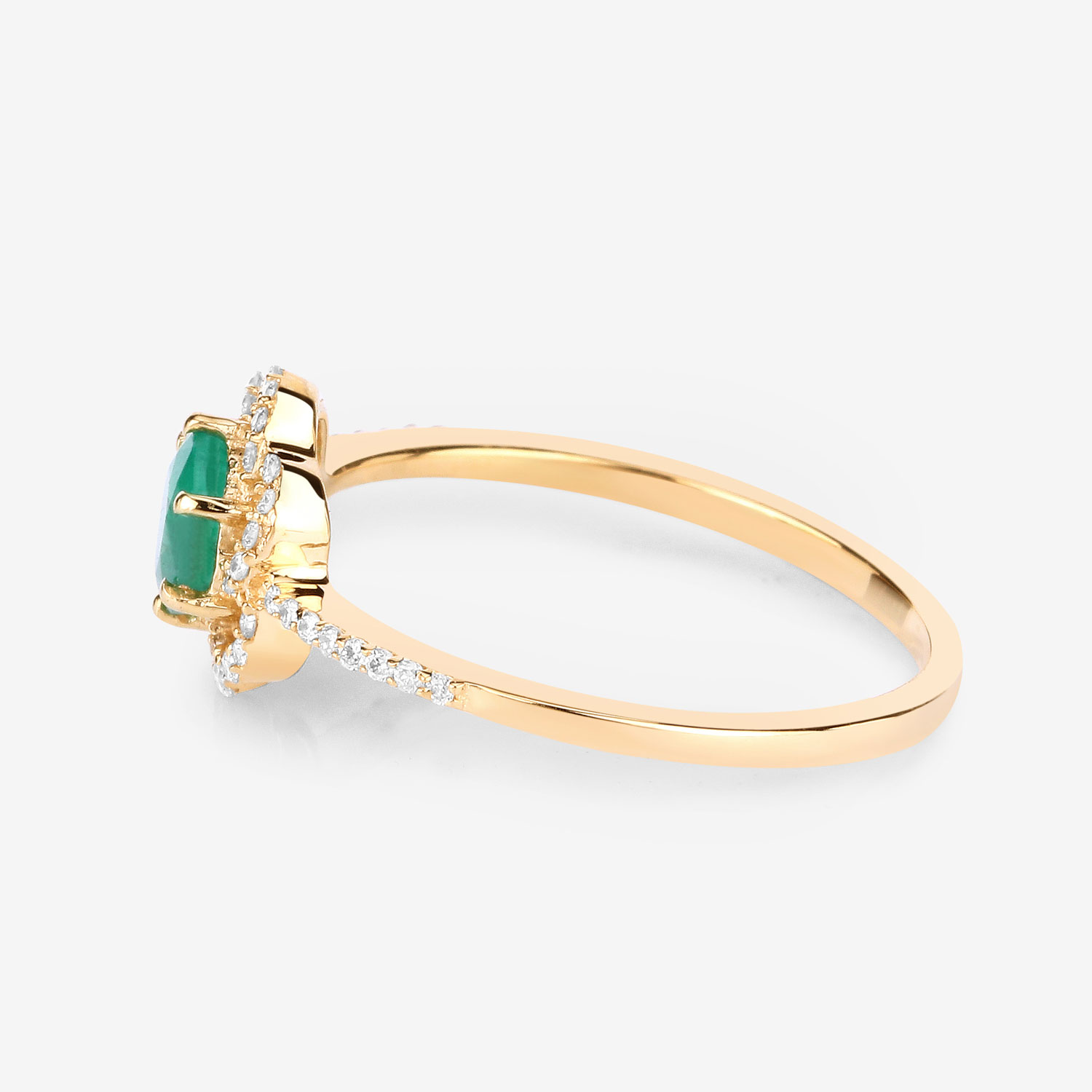 Zambian Emerald and Genuine Diamond Flower Ring