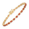 Fiery, Round, Orange Sapphire Eternity Bracelet 7.00CTW