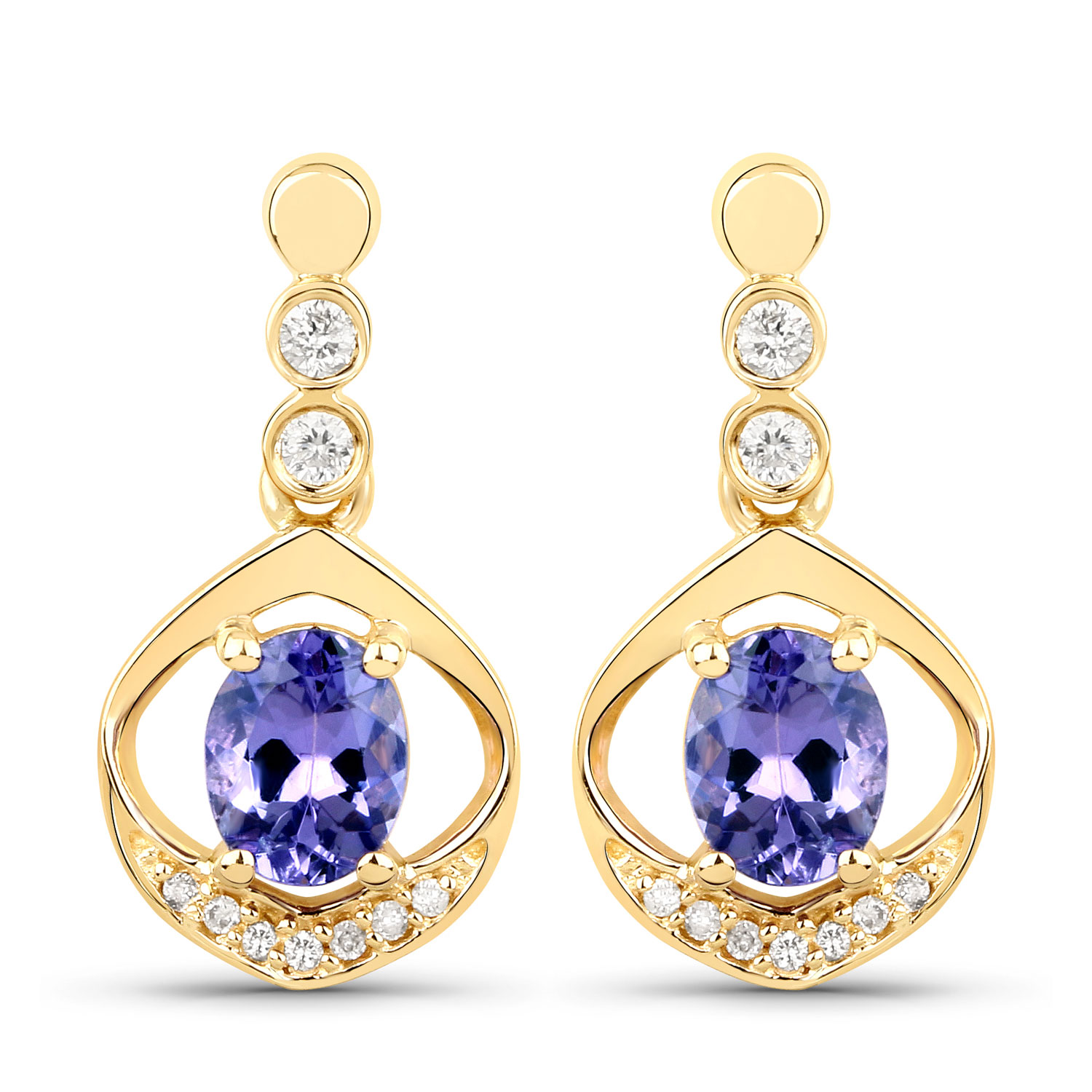Tanzanite and Diamond Drop Earrings- Exotic Appeal