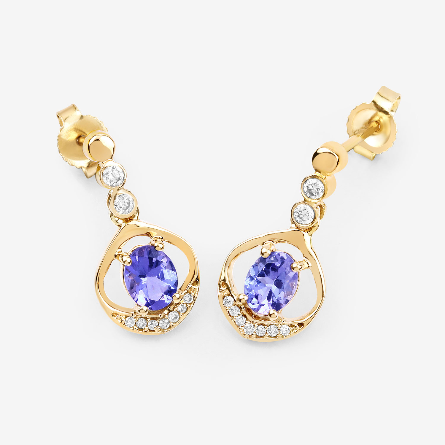 Tanzanite and Diamond Drop Earrings- Exotic Appeal