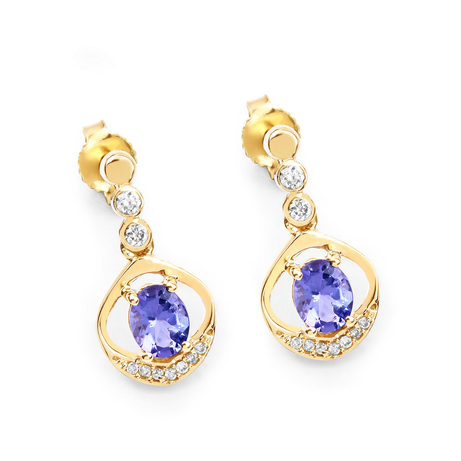 Tanzanite and Diamond Drop Earrings- Exotic Appeal