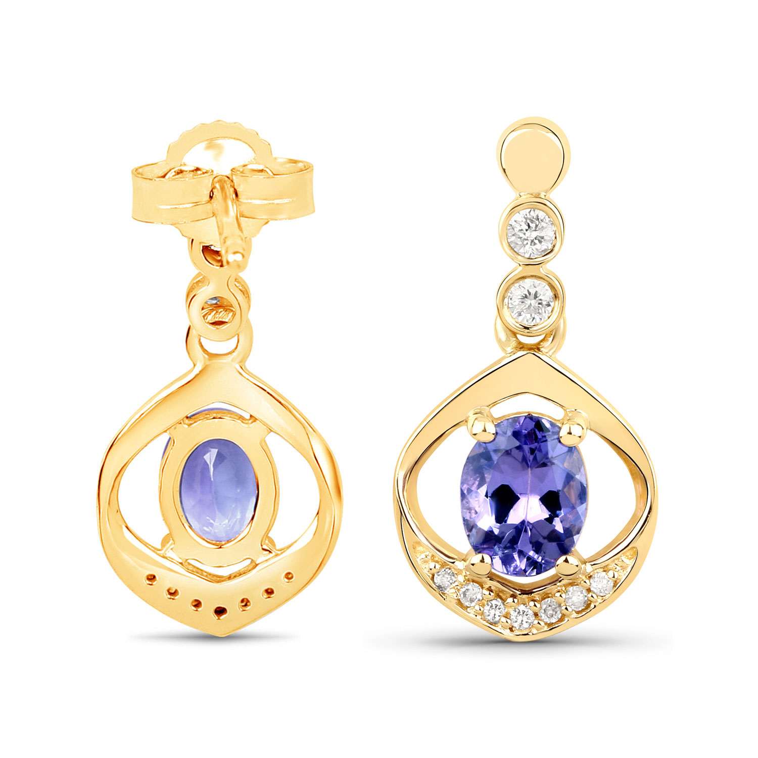 Tanzanite and Diamond Drop Earrings- Exotic Appeal