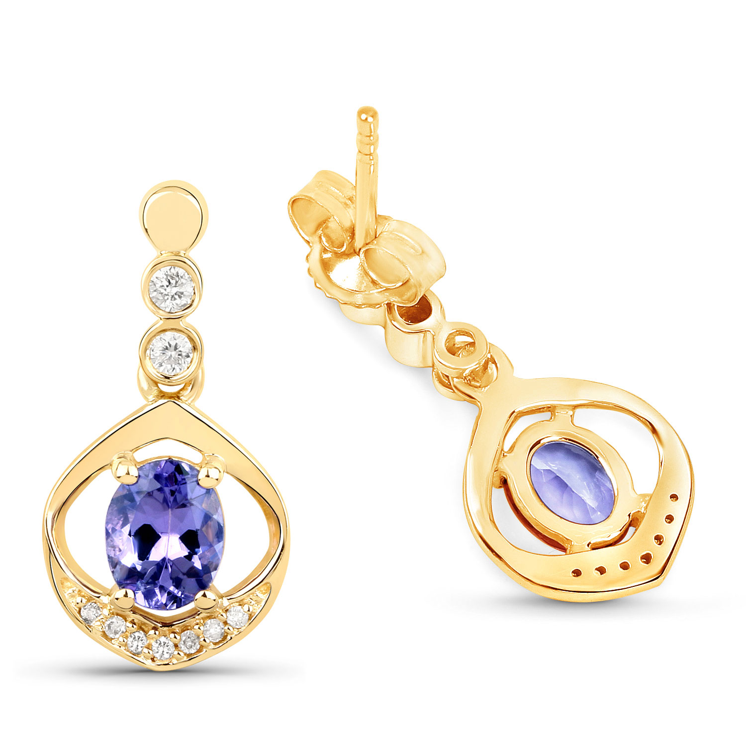 Tanzanite and Diamond Drop Earrings- Exotic Appeal