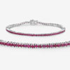Genuine Ruby Sterling Silver Eternity Bracelet